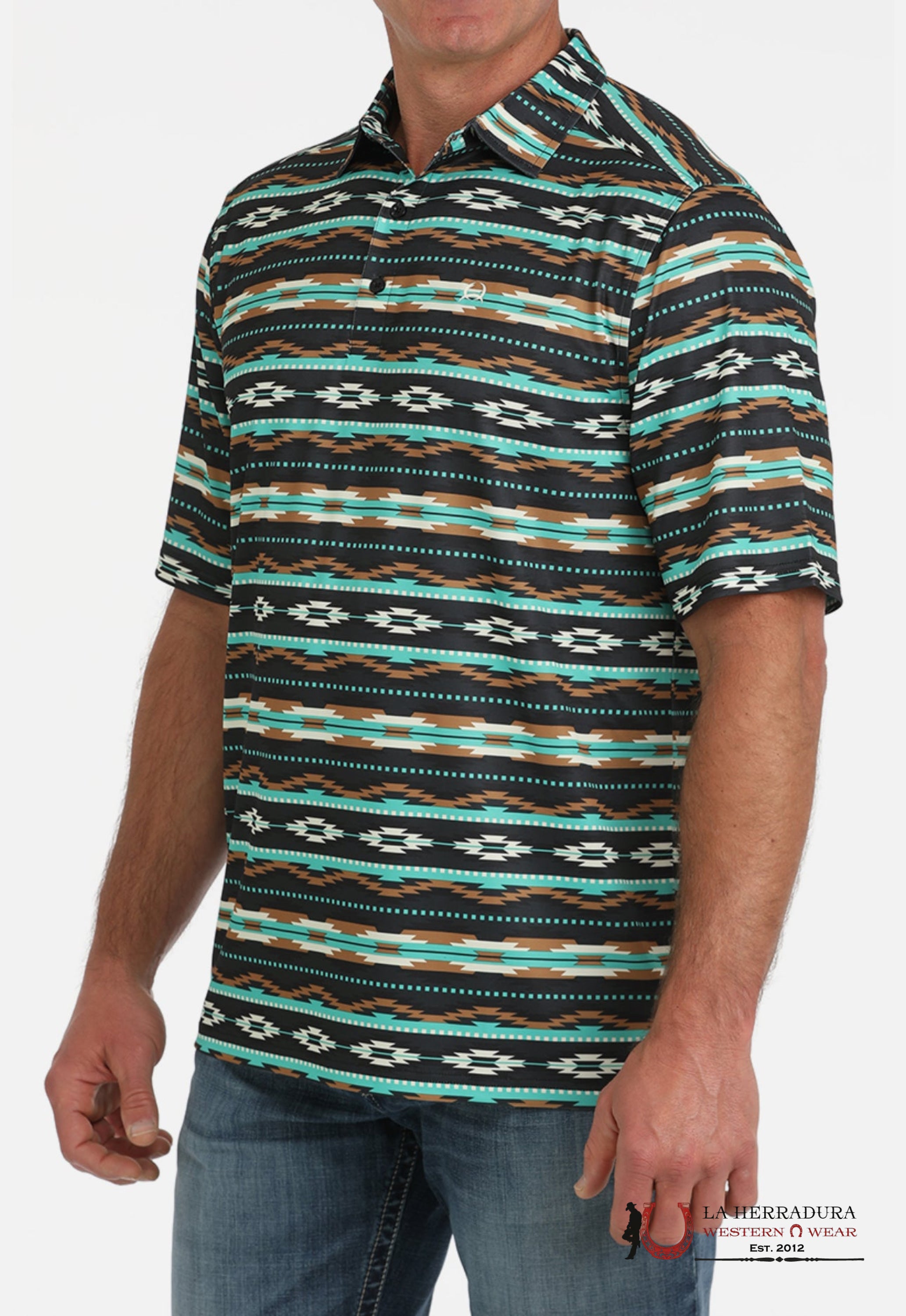 Cinch Arenaflex Southwestern Multi Color Print - Mens Polo - 5030 ROPA HOMBRES