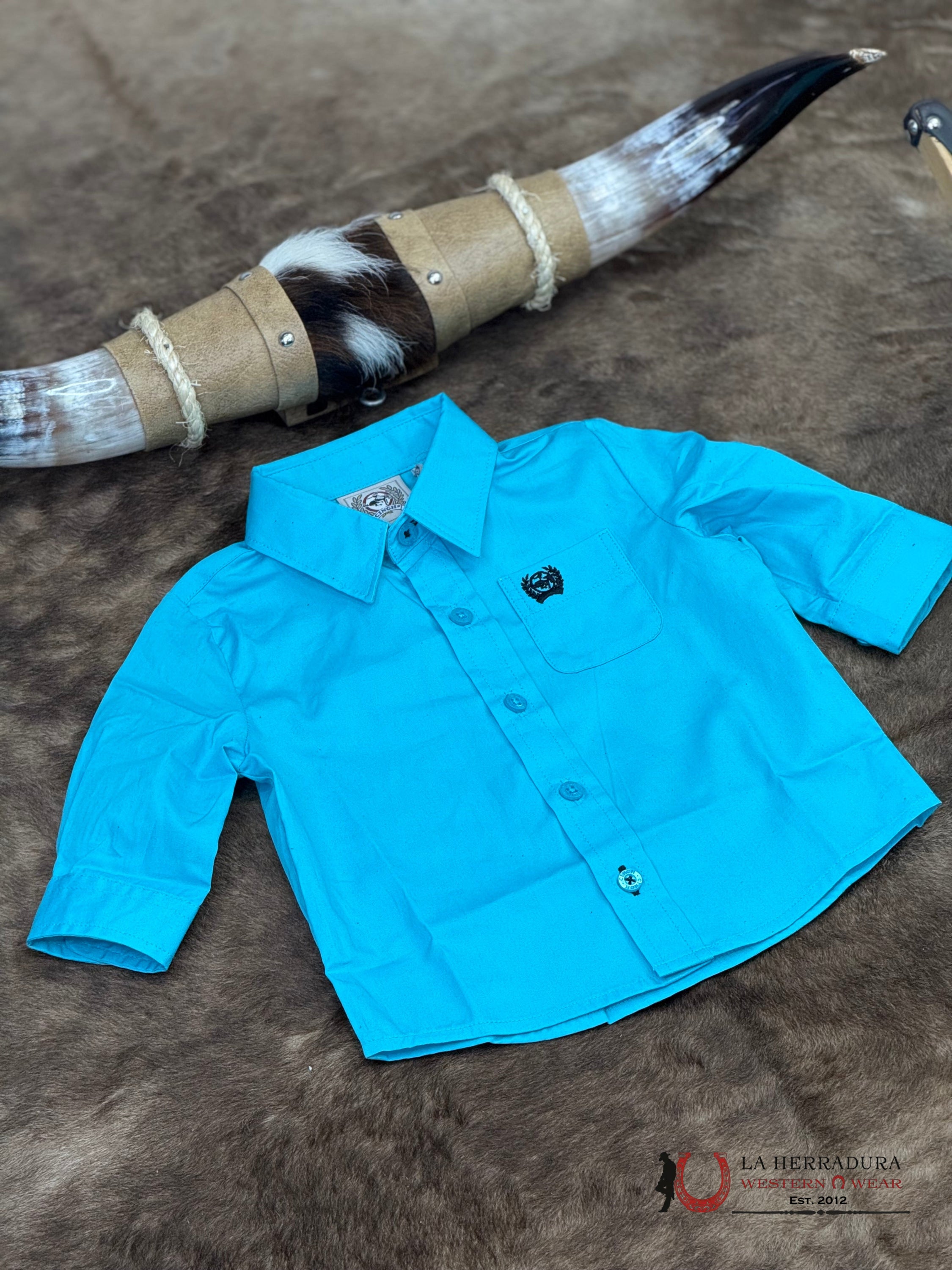 Cinch Baby Boys Turquoise Long Sleeve Shirt - 2374 NIÑOS