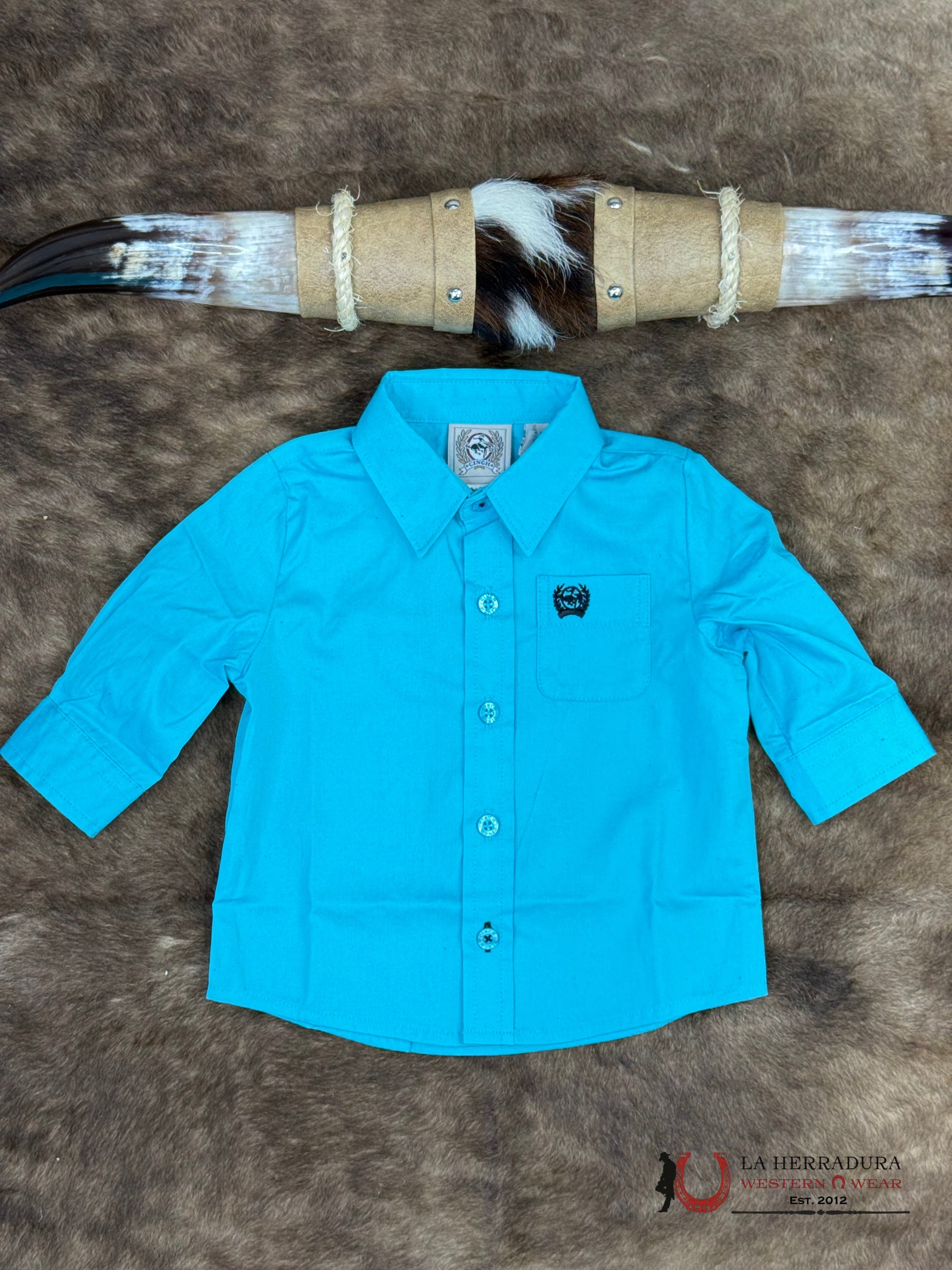 Cinch Baby Boys Turquoise Long Sleeve Shirt - 2374 NIÑOS