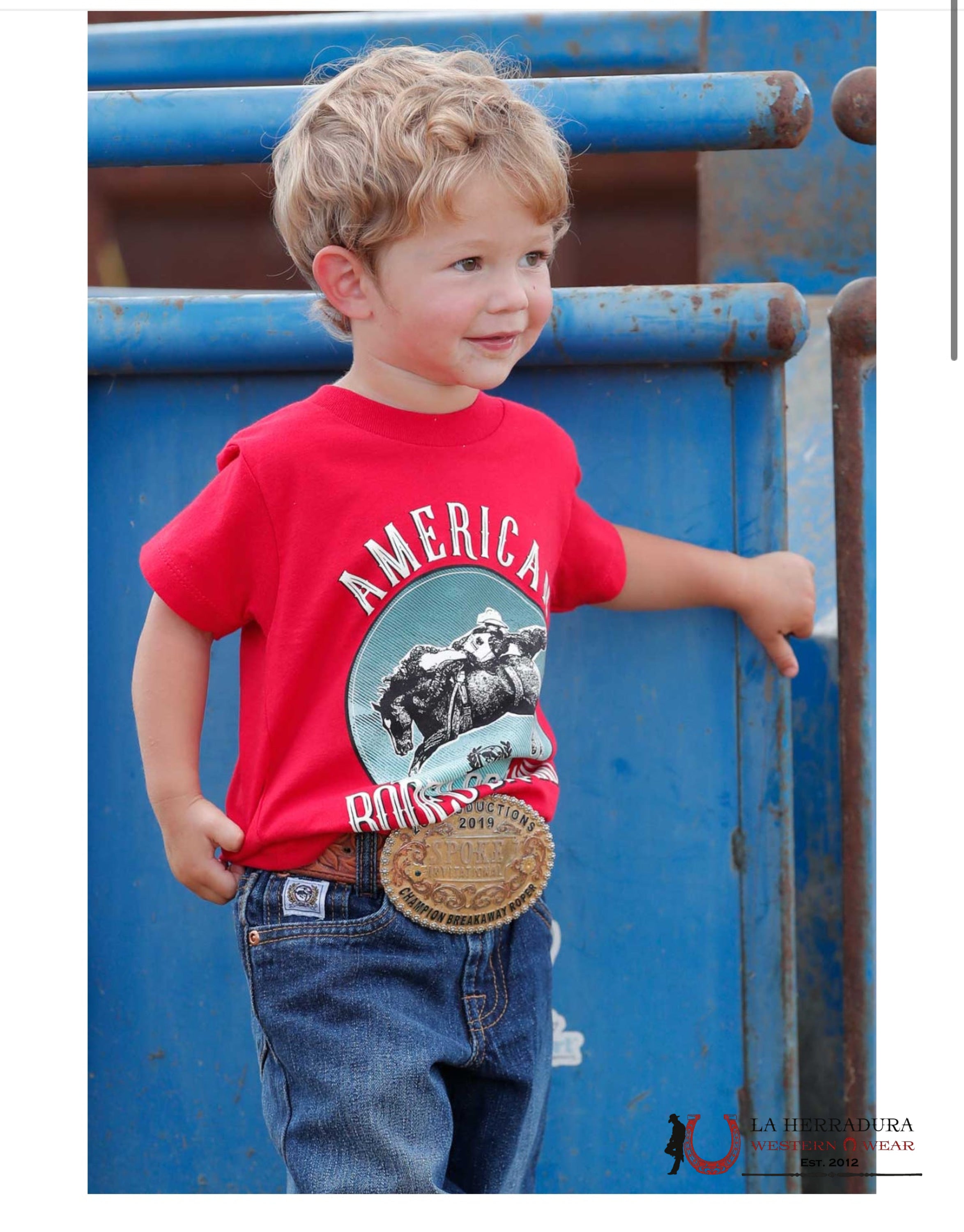 CINCH BOYS Short Sleeve RED SHIRT MTT7672054 NIÑOS