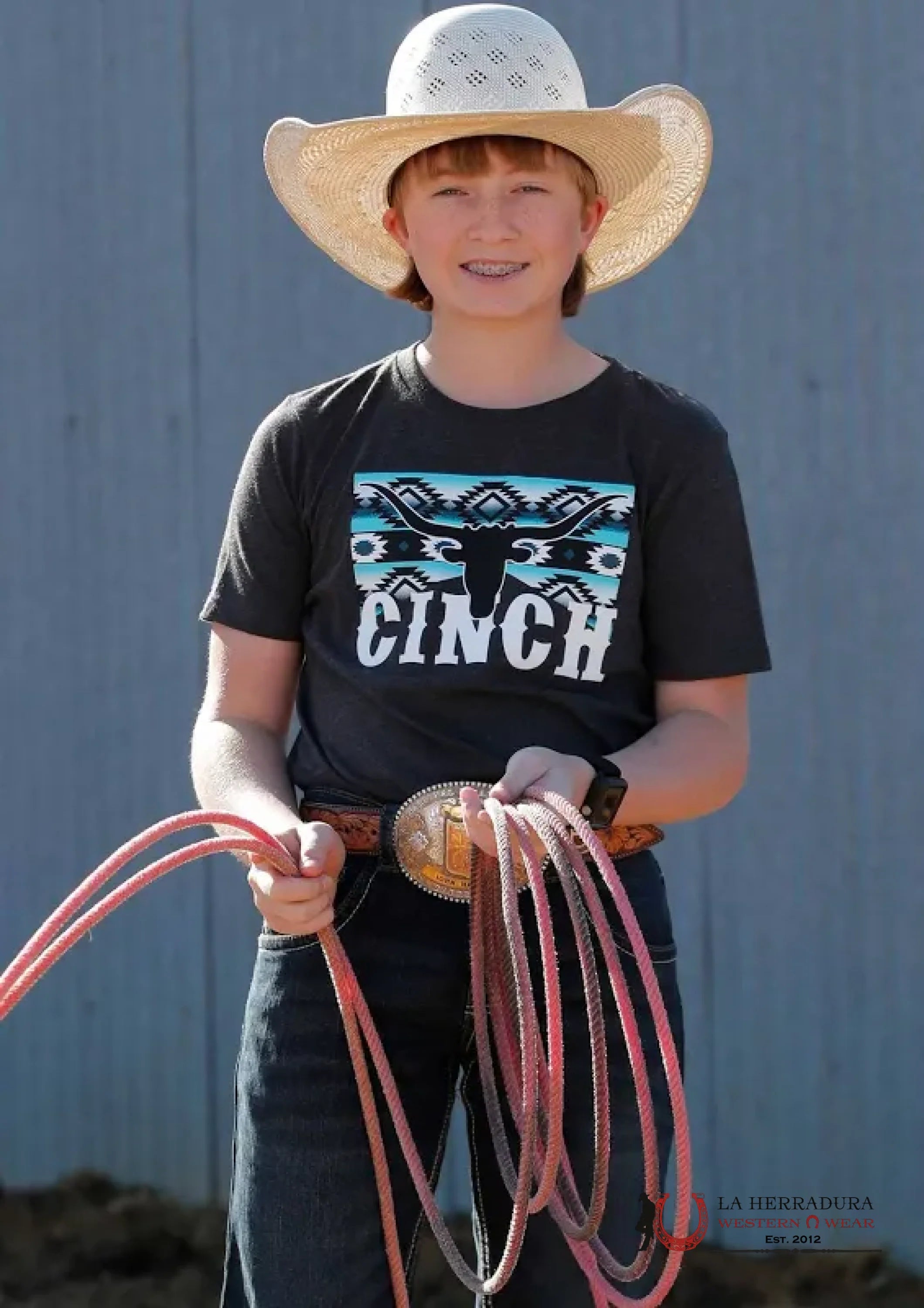 CINCH BOYS TSHIRT- BLACK BLUE AZTEC MTT7670160 NIÑOS