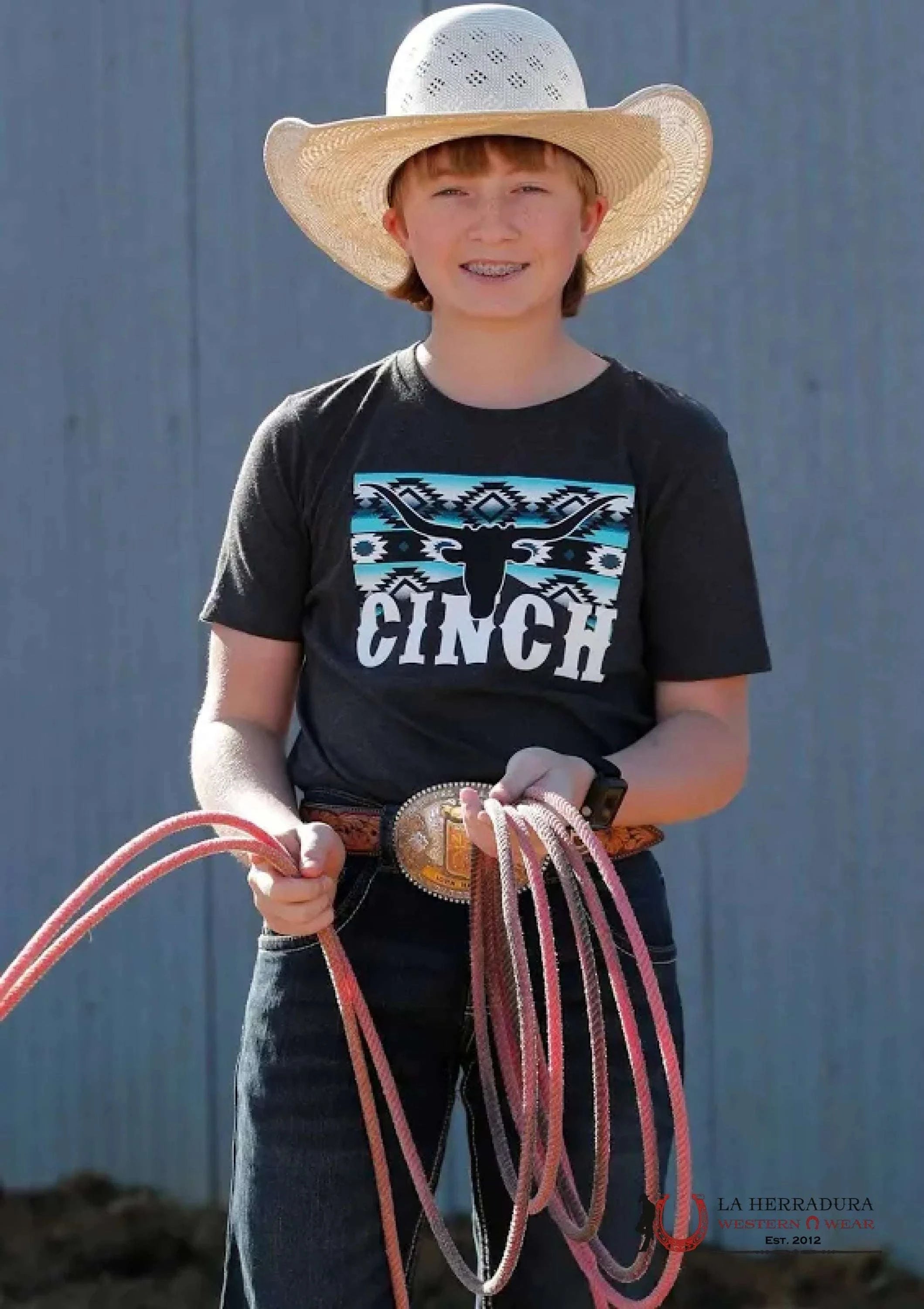 CINCH BOYS TSHIRT- BLACK BLUE AZTEC MTT7670160 NIÑOS
