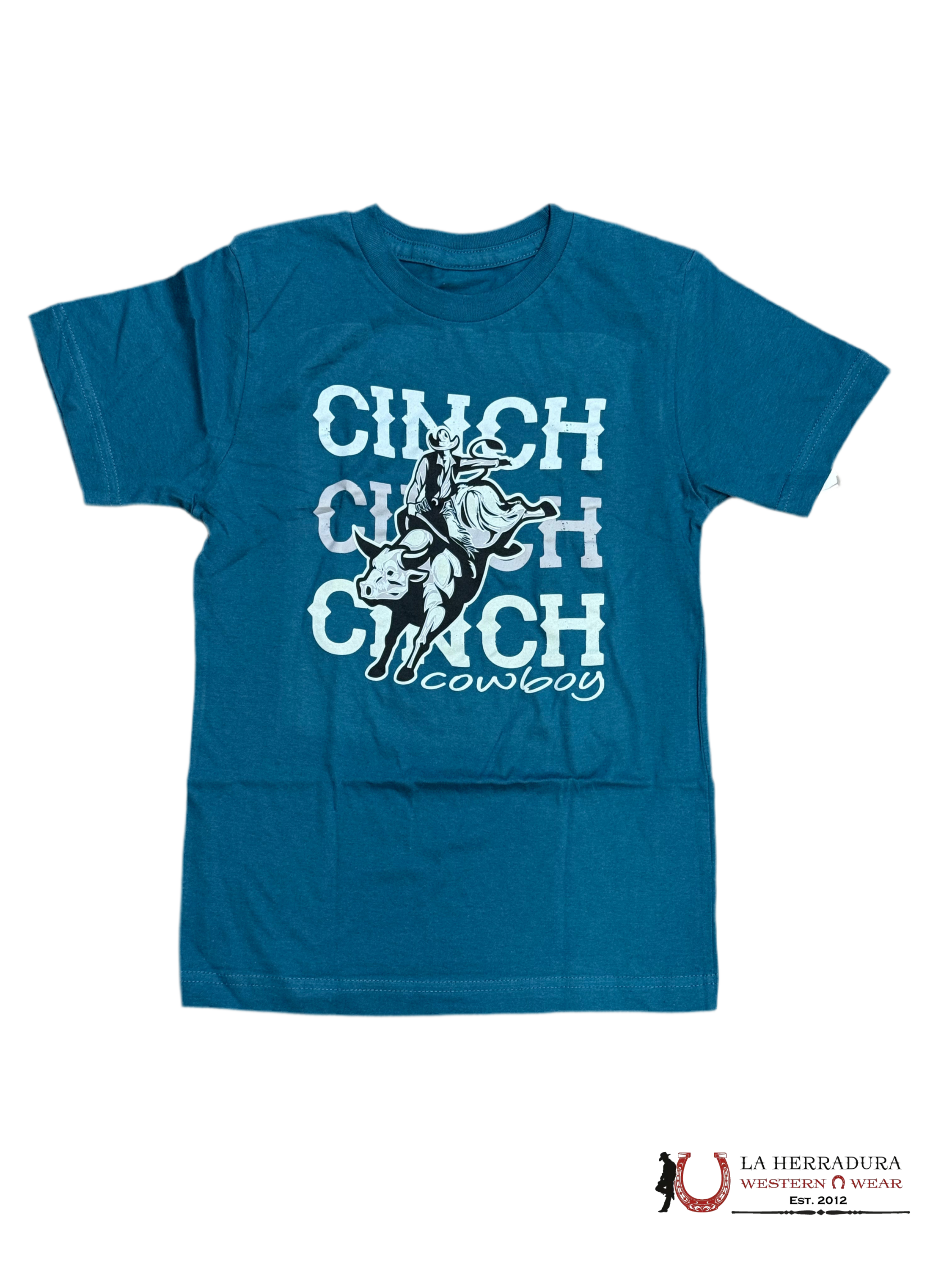 CINCH BOYS TSHIRT- GREEN TEE TAN BULL MTT7670166 NIÑOS