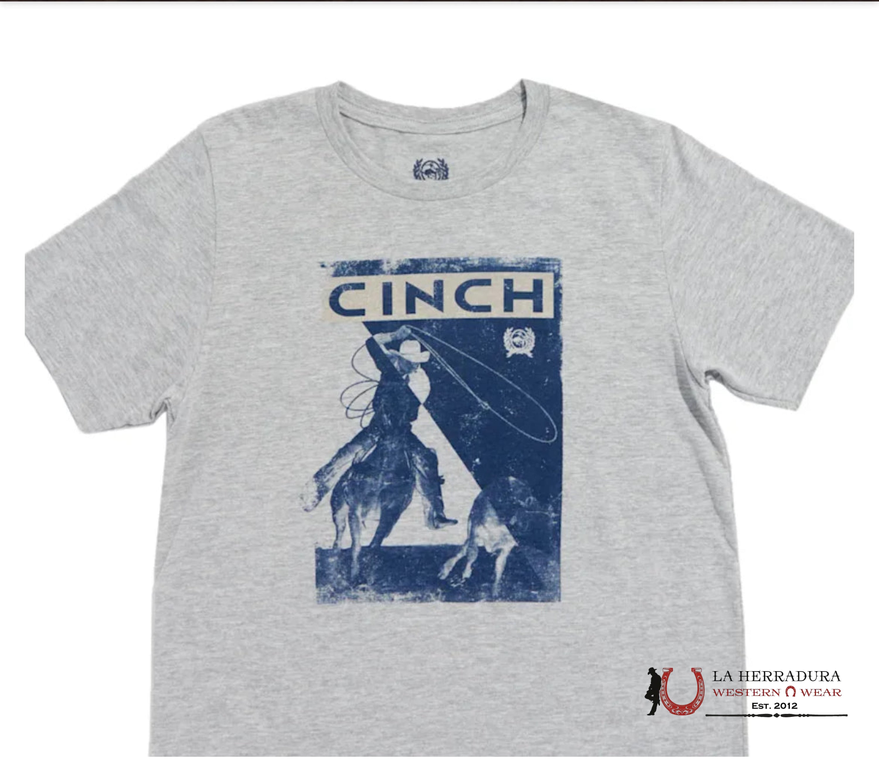CINCH BOYS TSHIRT-GREY GRAPHIC HORSE RIDER MTT7670164 NIÑOS
