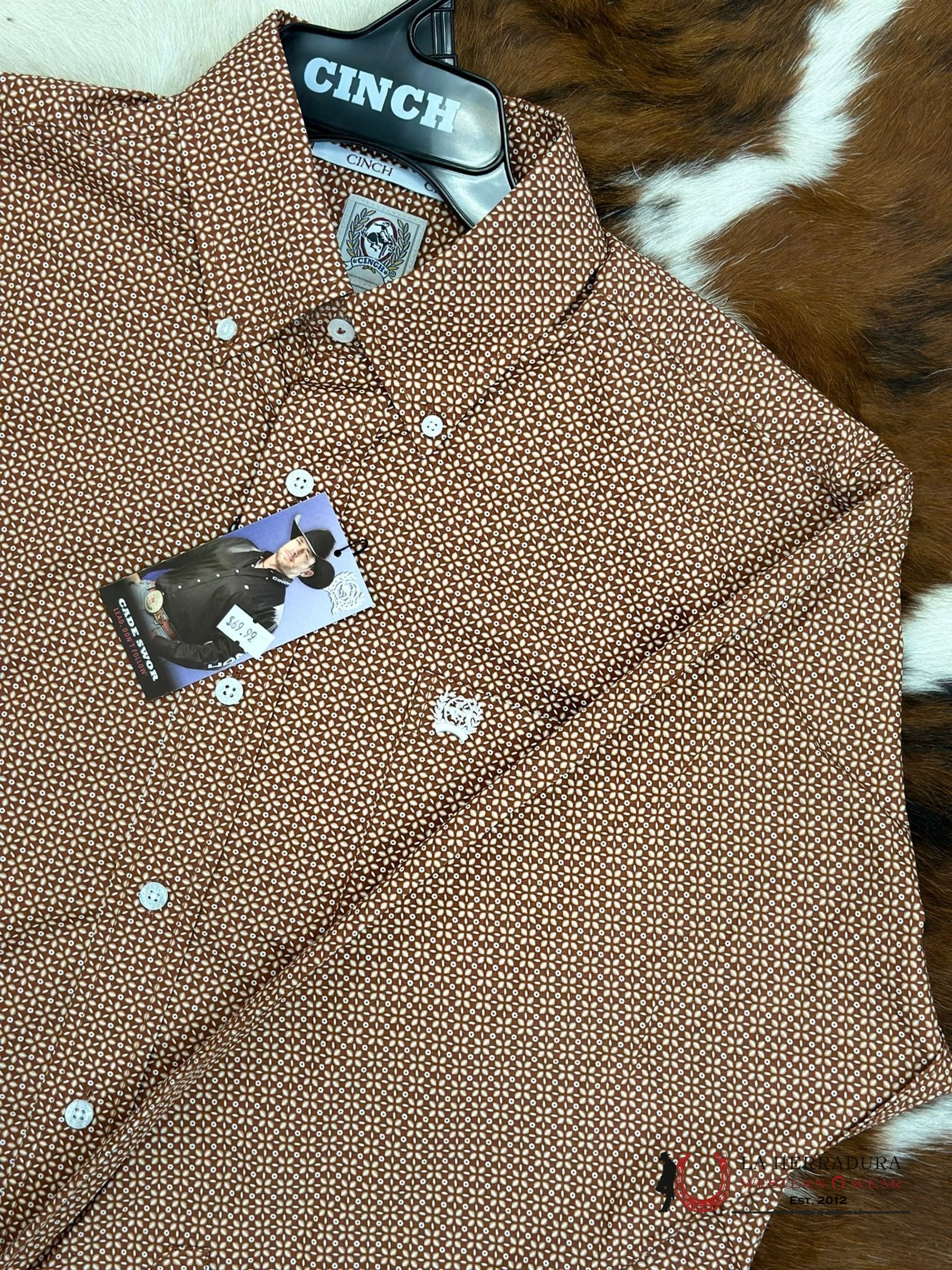 Cinch Burnt Orange Long Sleeve Button Up Ropa Hombres