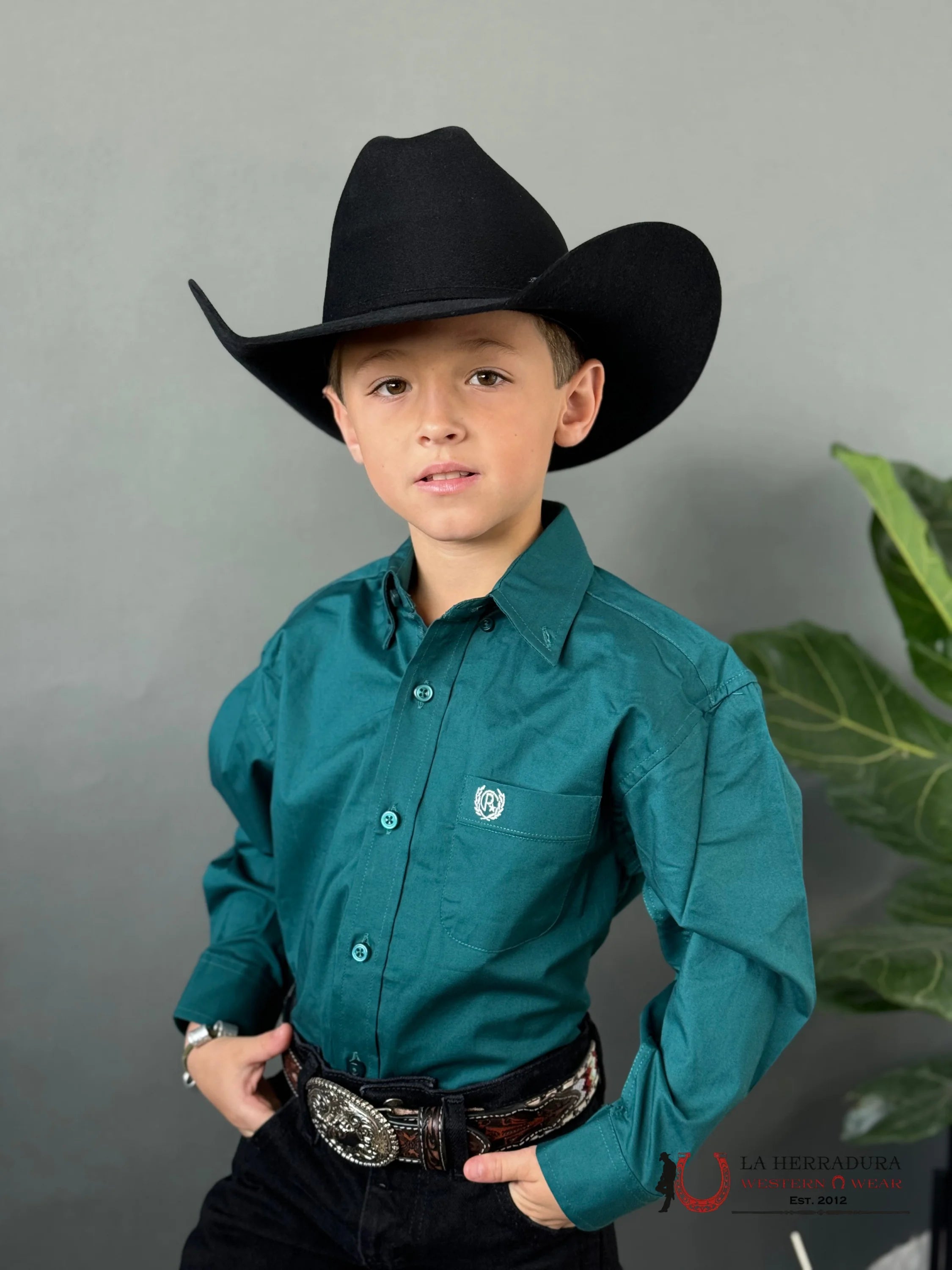 Cinch Classic Shirt Green Esmeralda Niños