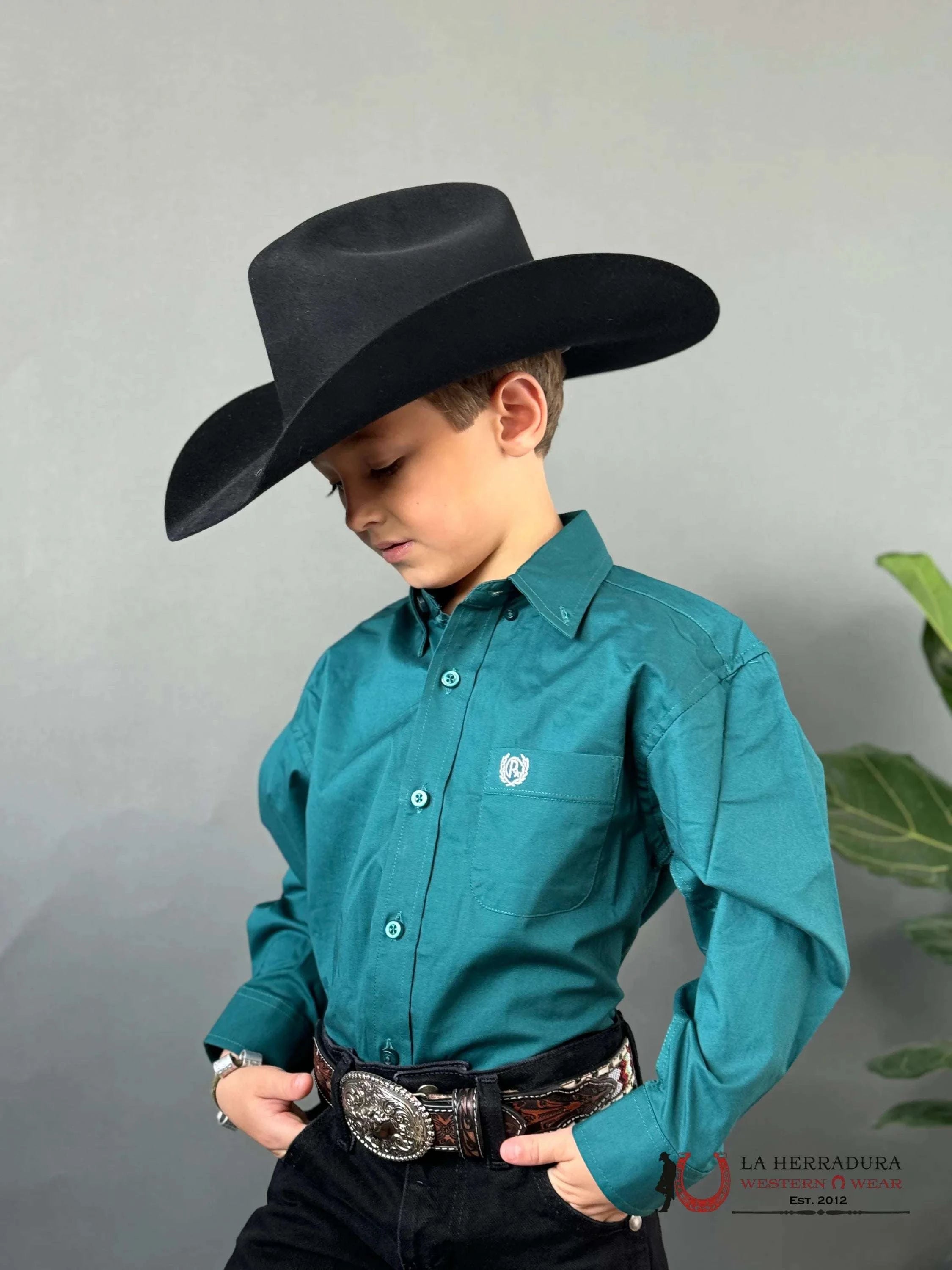 Cinch Classic Shirt Green Esmeralda Niños