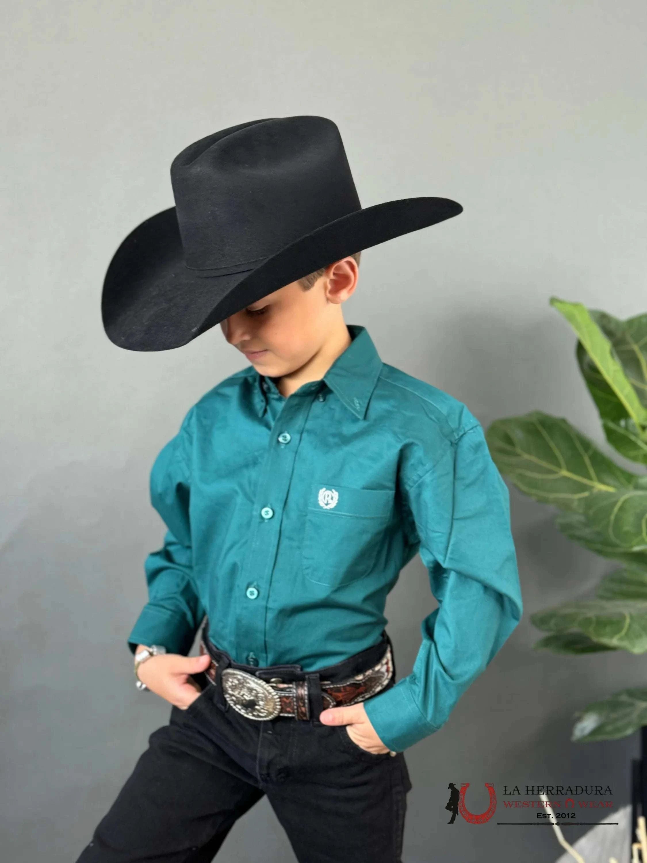 Cinch Classic Shirt Green Esmeralda Niños