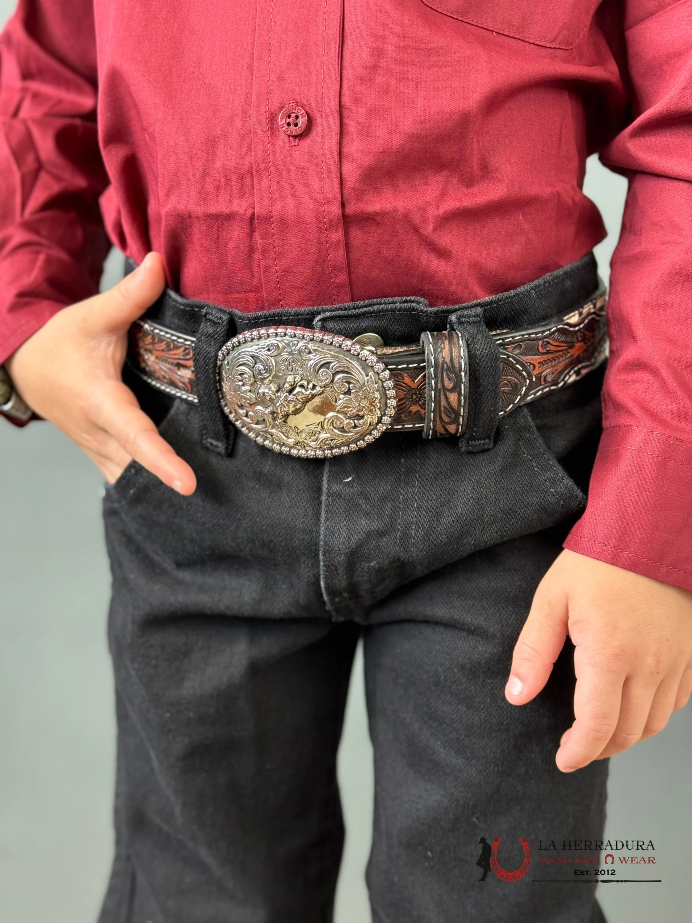 Cinch Classic Shirt Red/Wine Niños