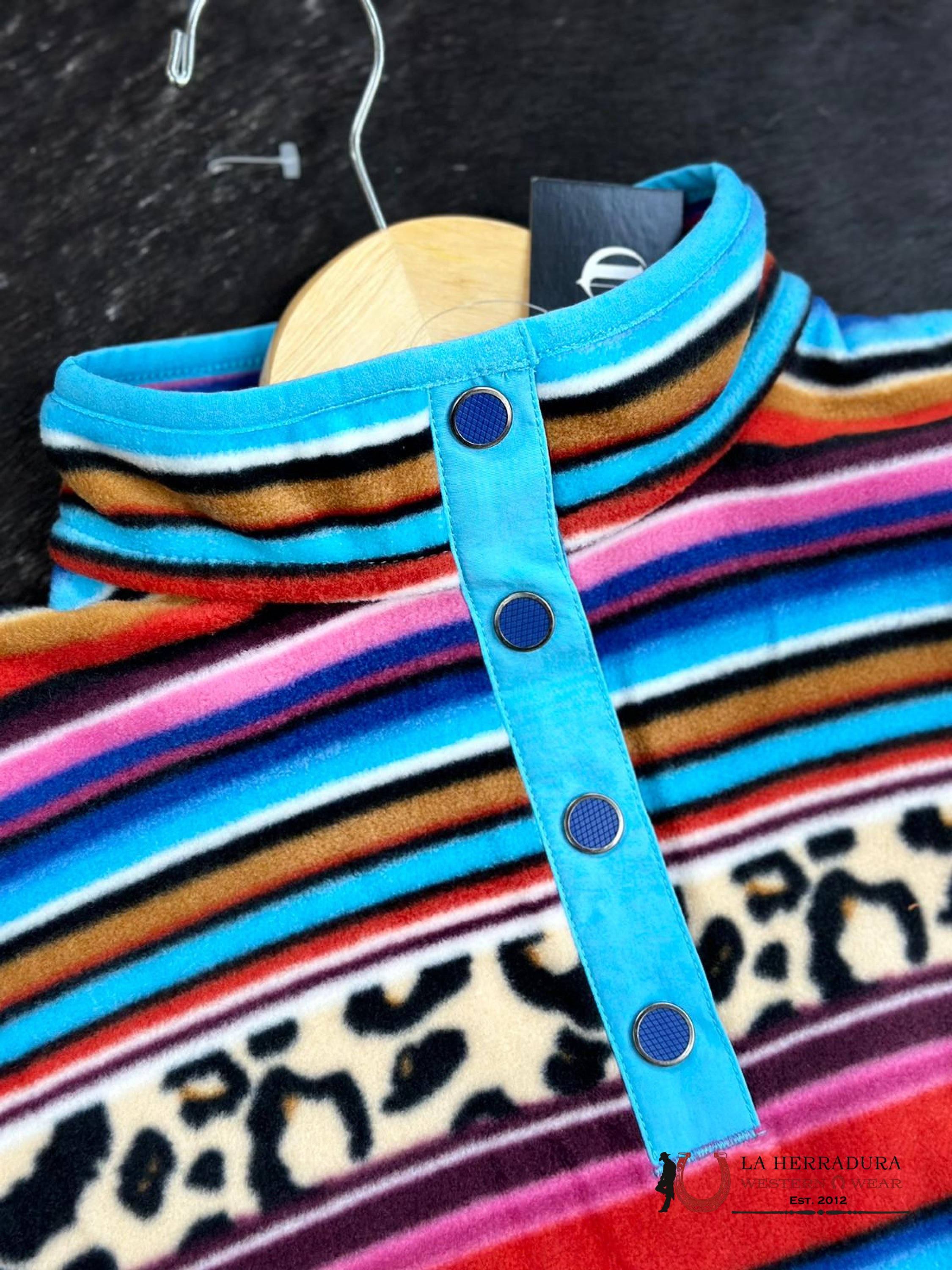 Cinch Girls Pink Cheetah Stripe Pullover Niños