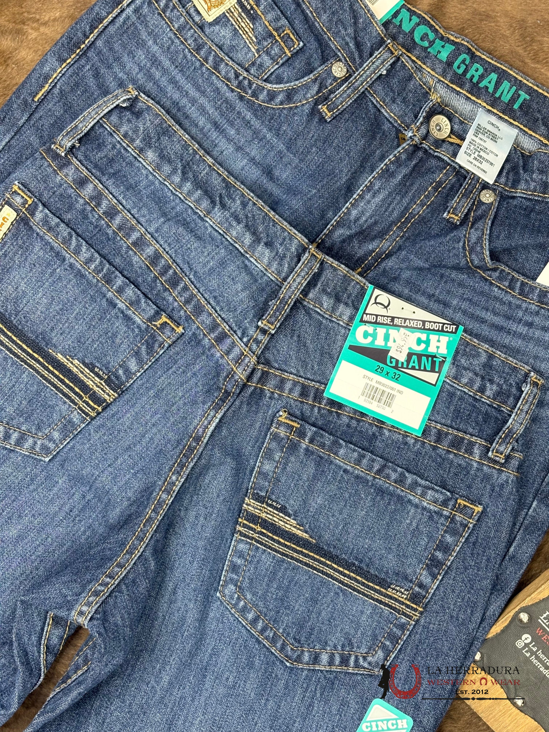 CINCH GRANT MID RISE RELAXED BOOT CUT Medium Washed - 7001 ROPA HOMBRES