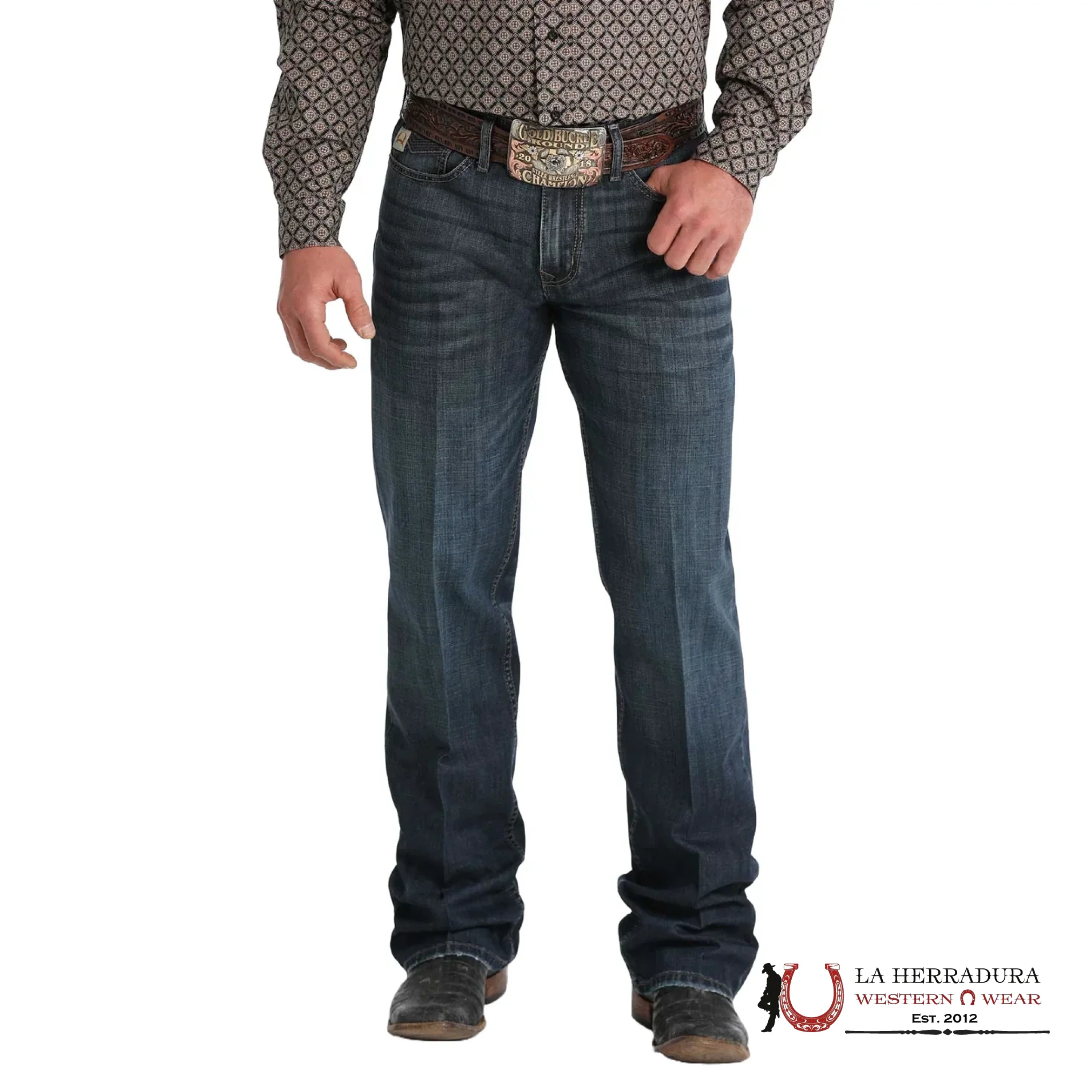 CINCH GRANT MID RISE RELAXED BOOTCUT DARK WASH JEANS MB30037001 ROPA HOMBRES