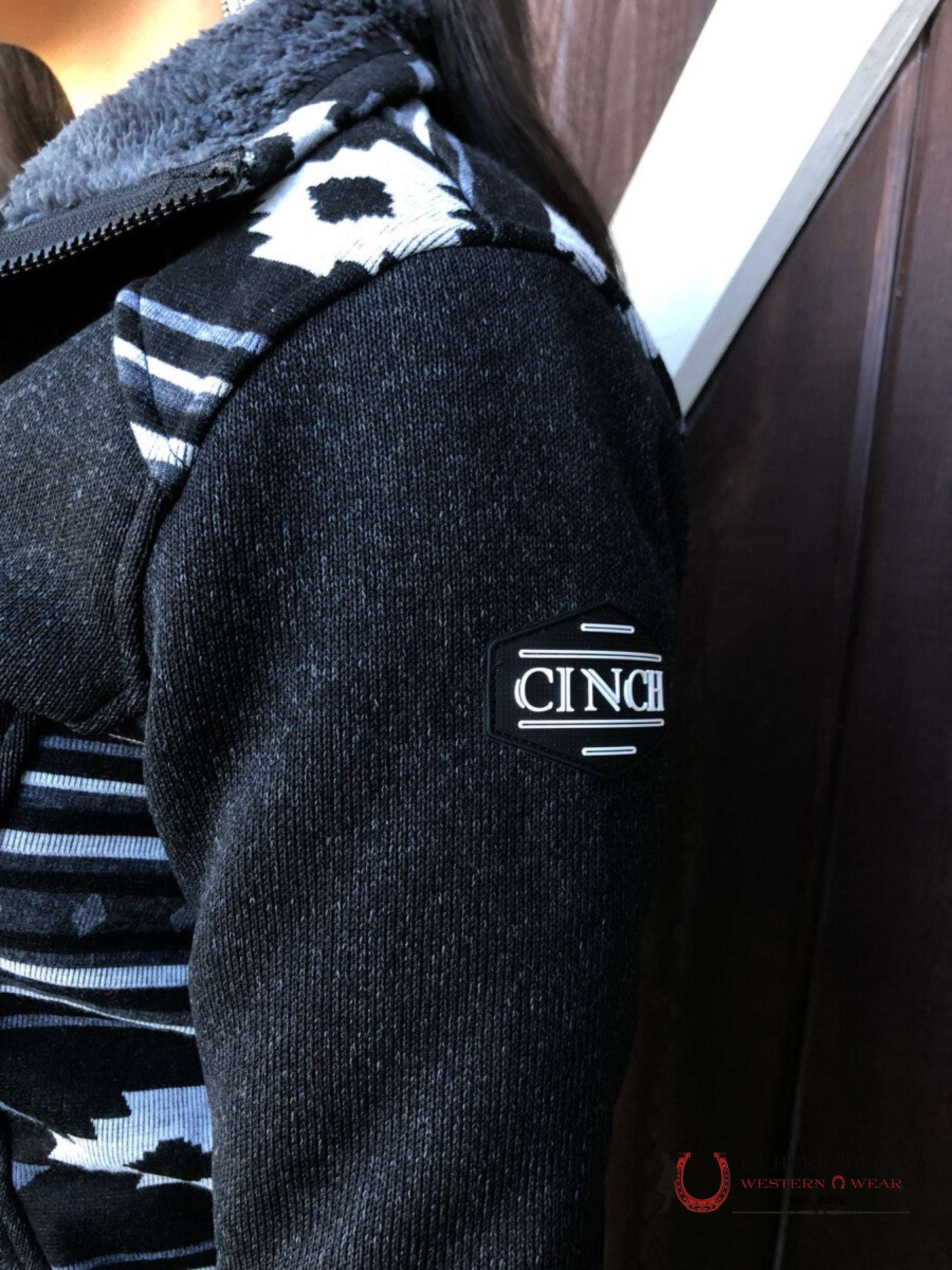 CINCH HOODIE BLACK WHOTE AZTEC PRINT MAJ9840001 ROPA MUJERES