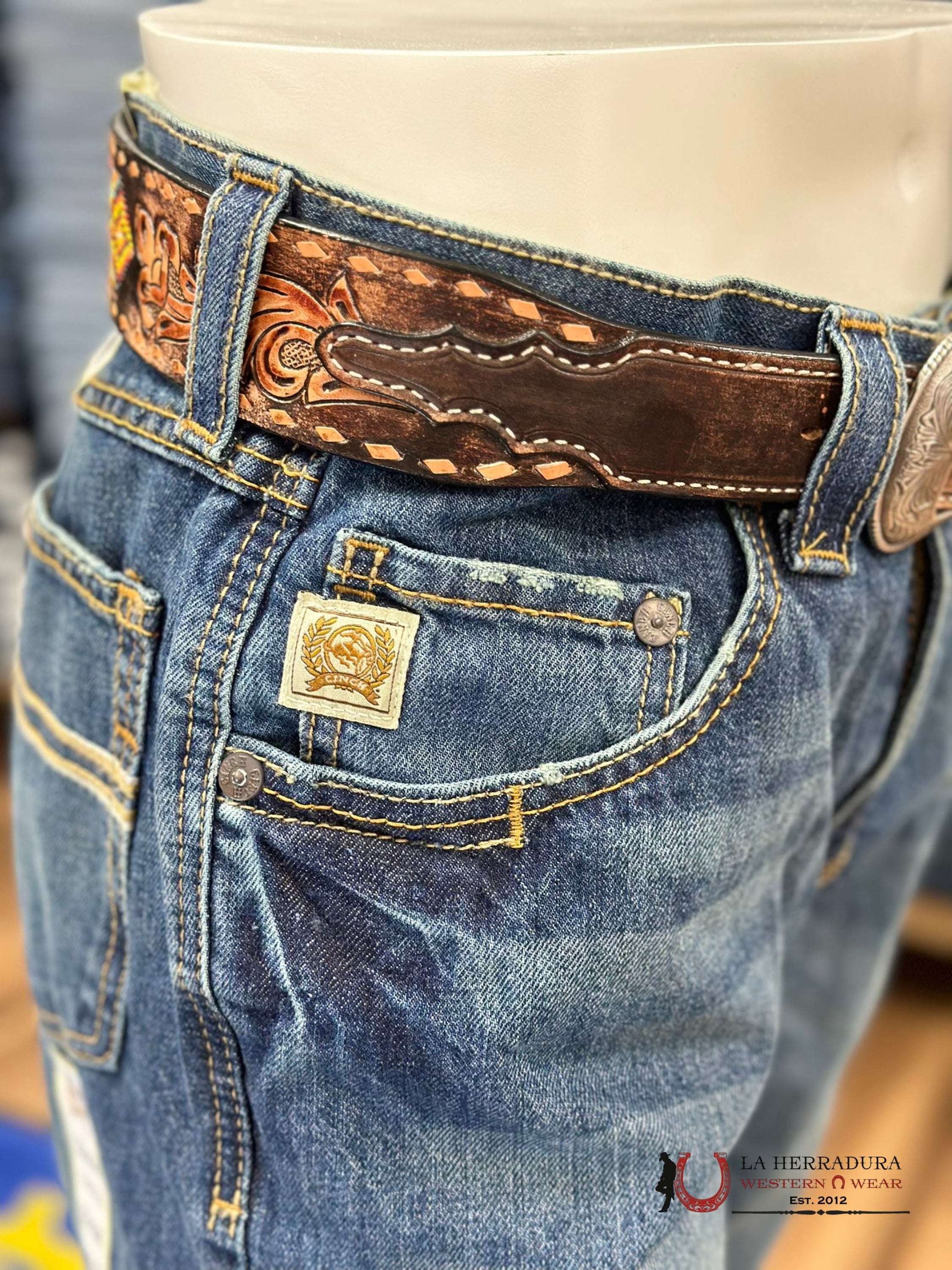 Cinch Jean Carter Relaxed Mid Rise Bootcut Washed Blue Ropa Hombres