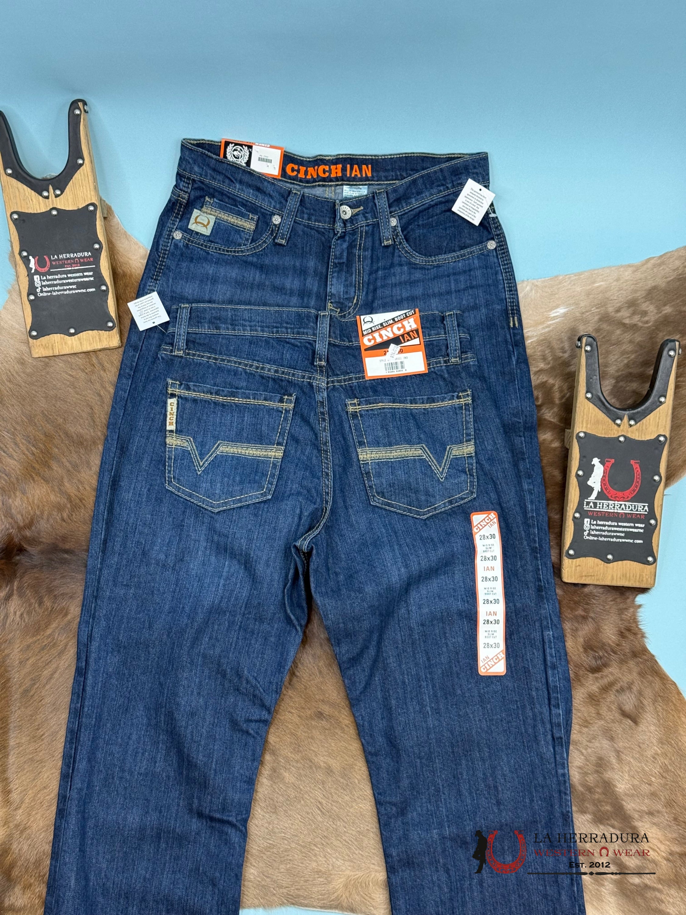 Cinch Jean Ian Dark Blue Mid Rise Slim Bootcut 6001 Ropa Hombres