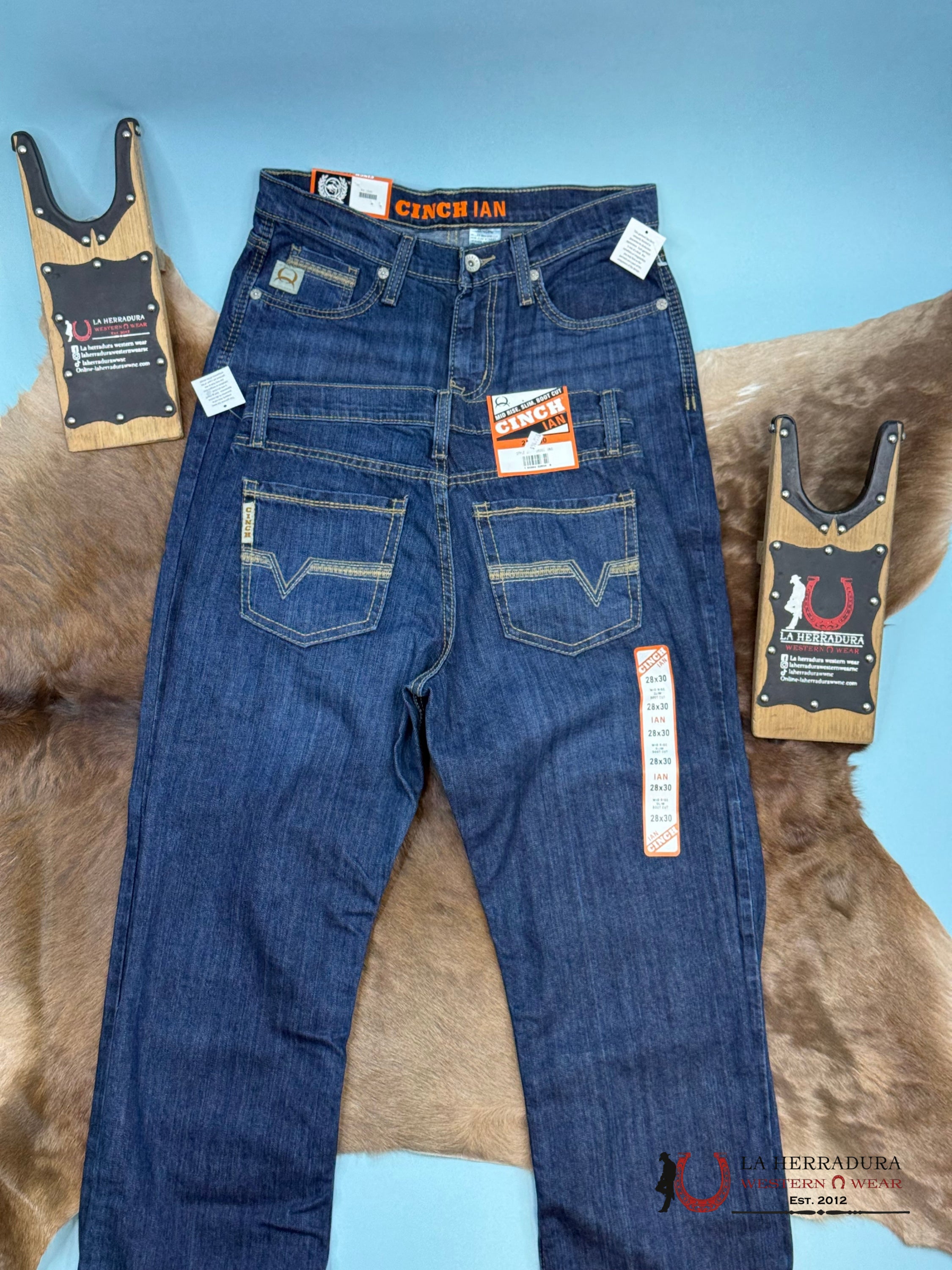 Cinch Jean Ian Dark Blue Mid Rise Slim Bootcut 6001 Ropa Hombres