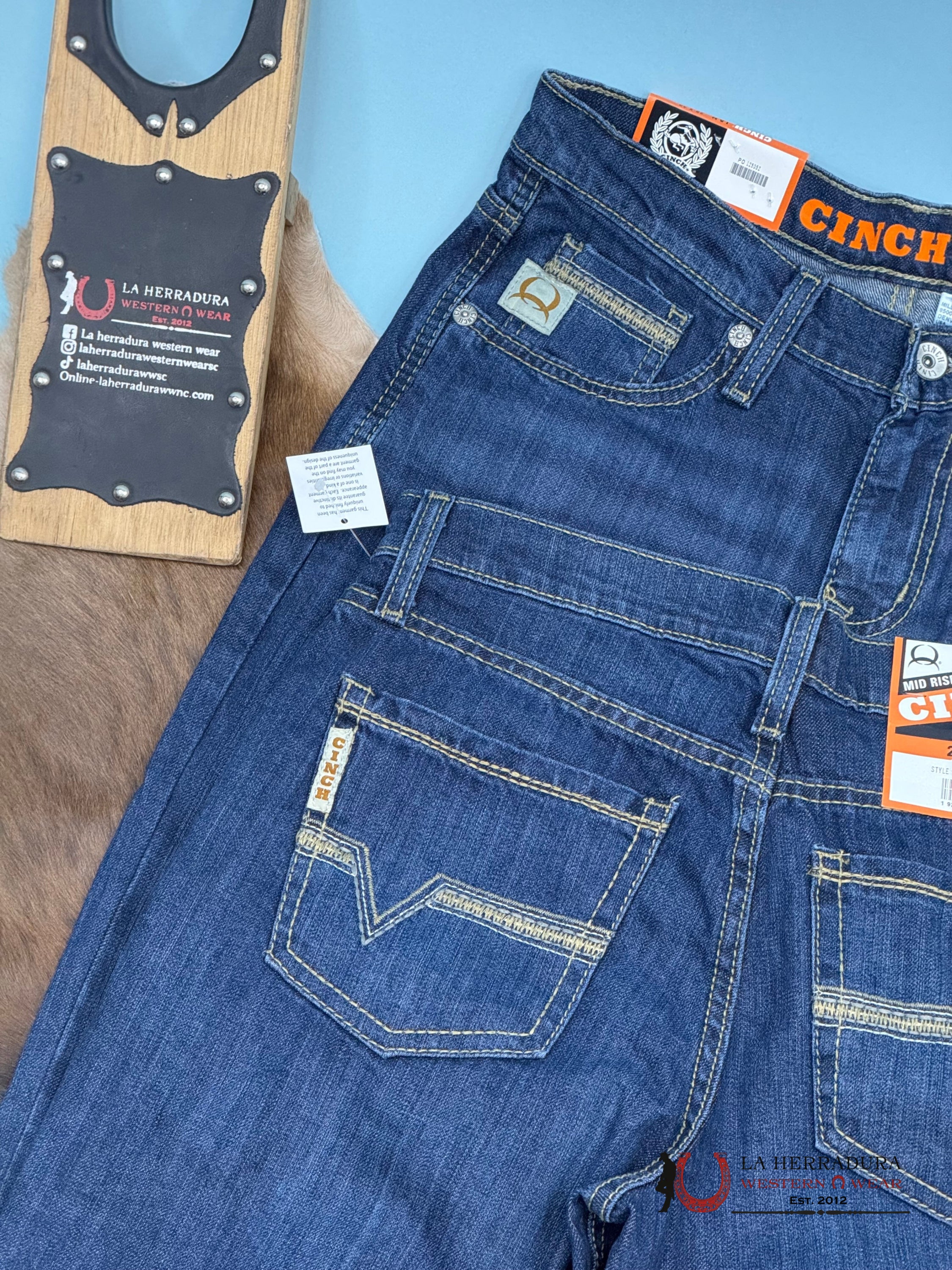 Cinch Jean Ian Dark Blue Mid Rise Slim Bootcut 6001 Ropa Hombres