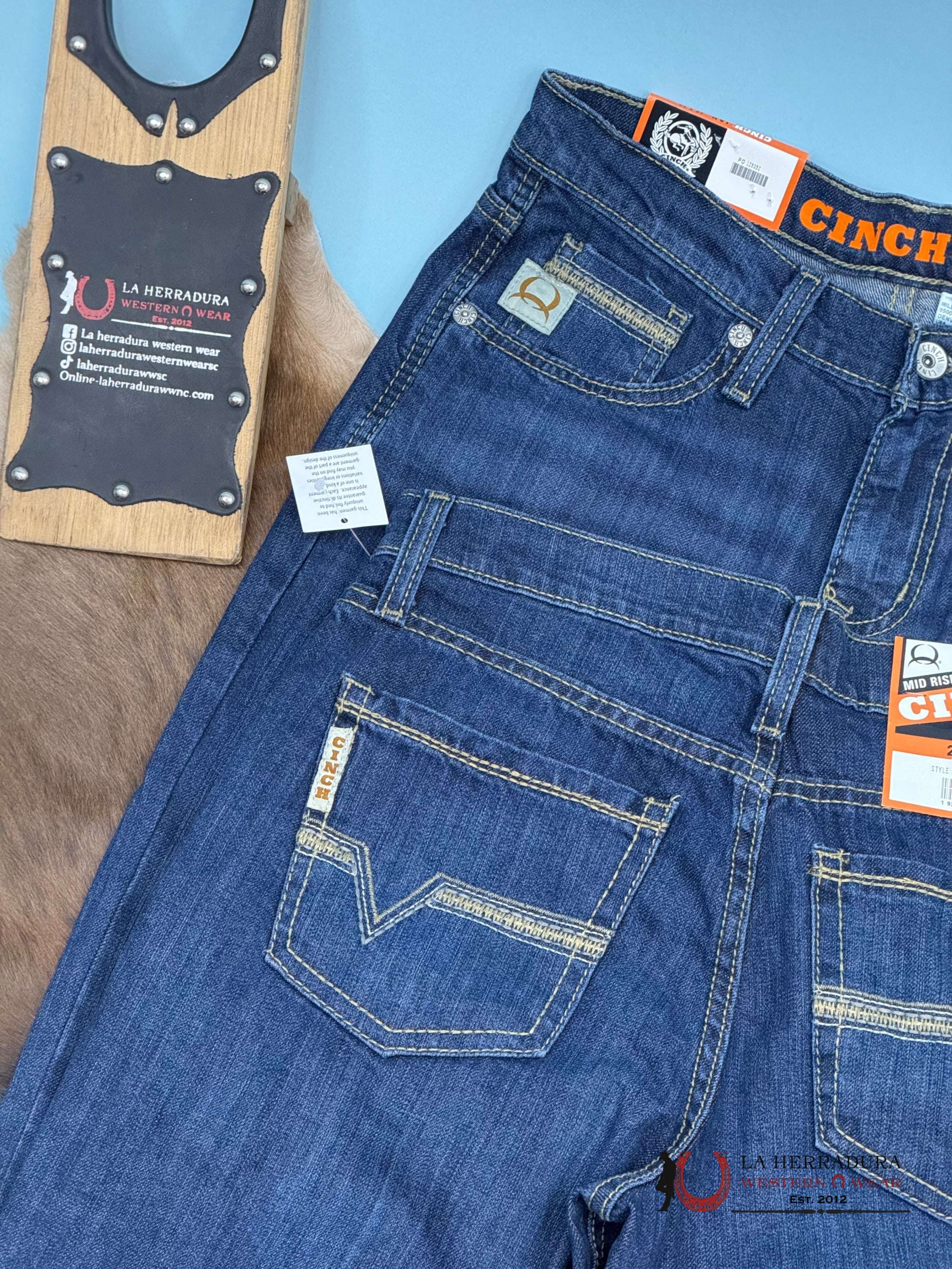 Cinch Jean Ian Dark Blue Mid Rise Slim Bootcut 6001 Ropa Hombres