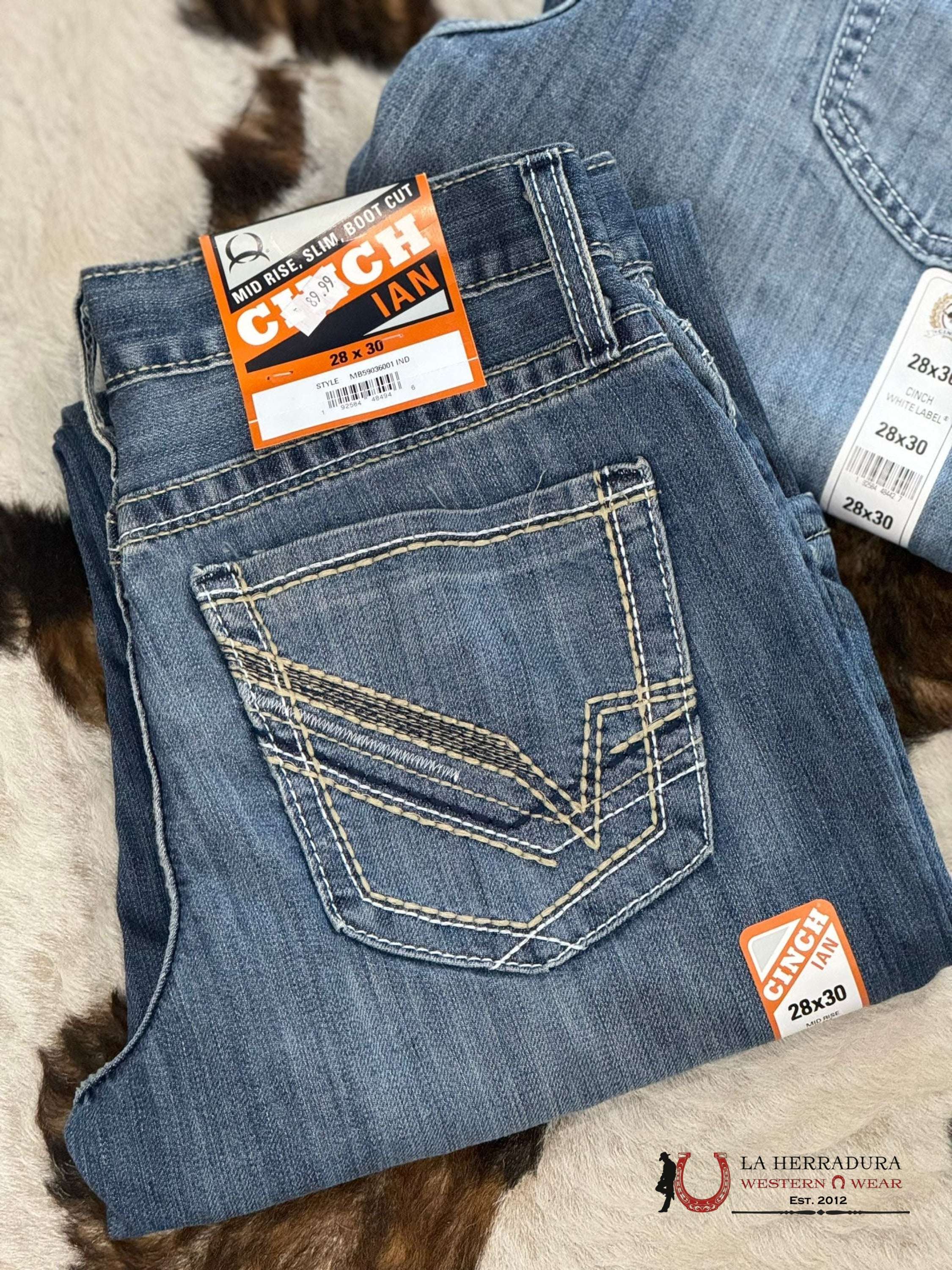 Cinch Jean Ian Mid Rise Slim Boot Cut Medoum Wash Ropa Hombres