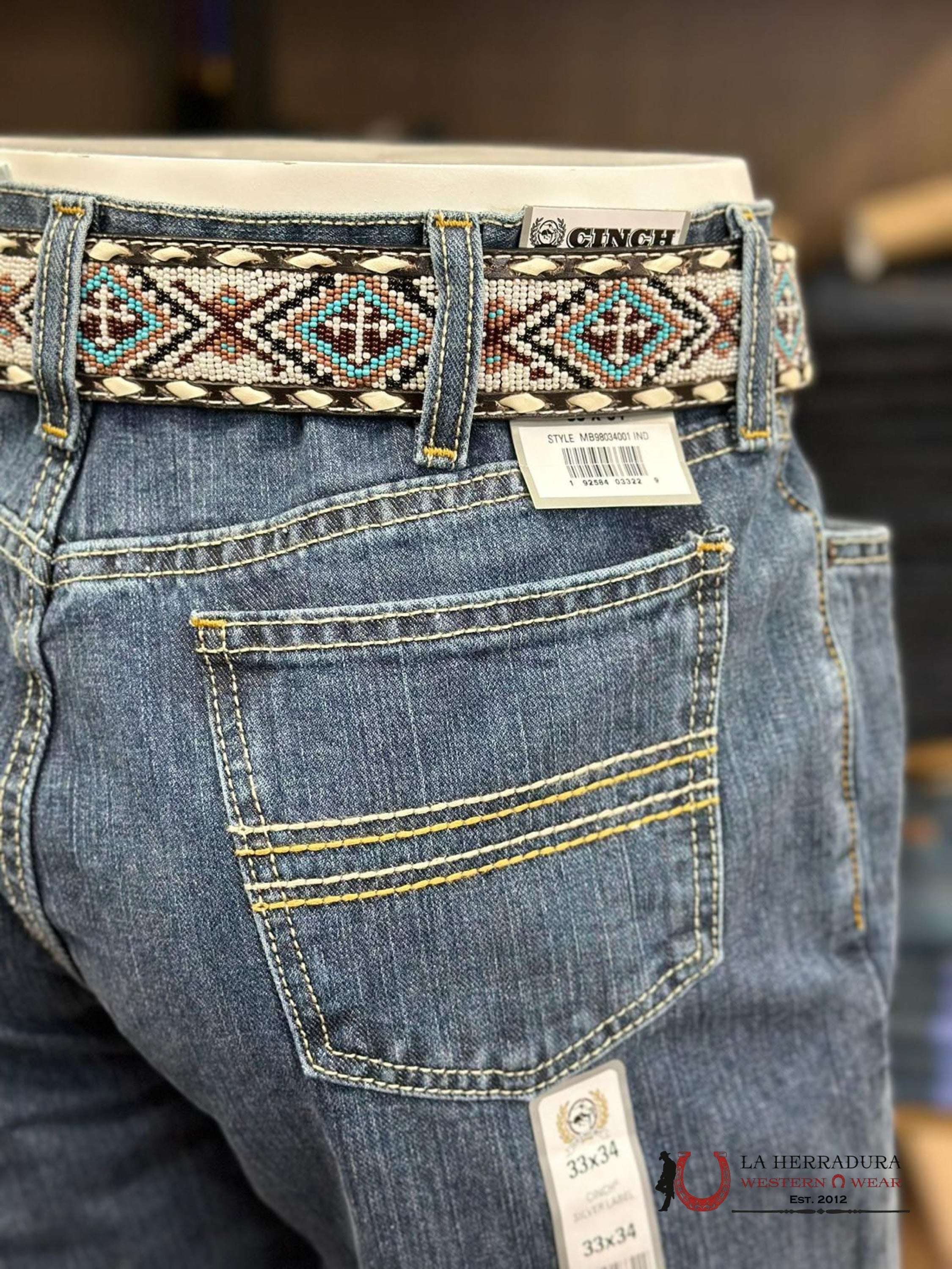 Cinch Jean Silver Label Medium Stone Mid Rise Slim Straight Leg Ropa Hombres