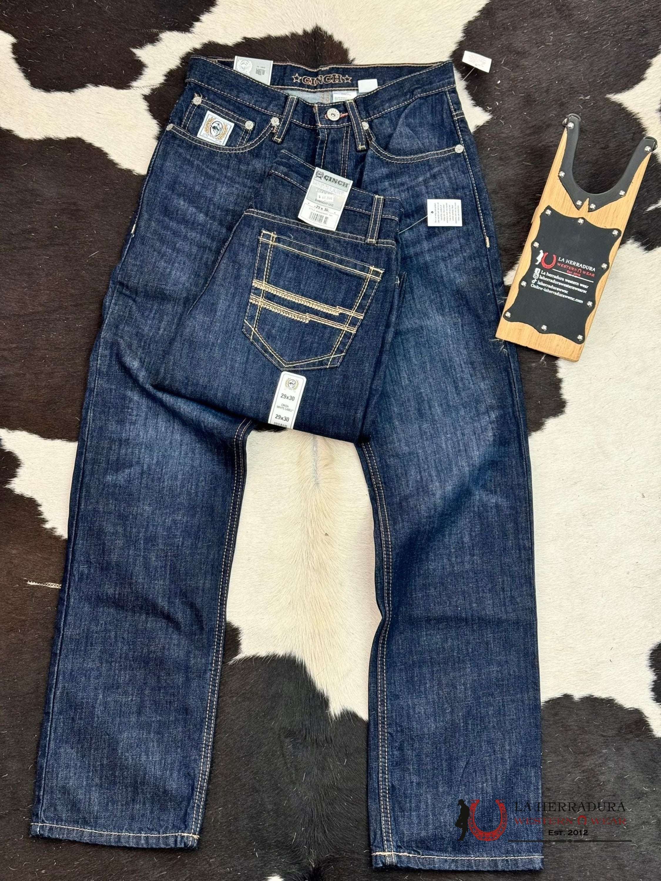 Cinch Jean White Label Dark Wash Indigo Relaxed Straight Leg Ropa Hombres
