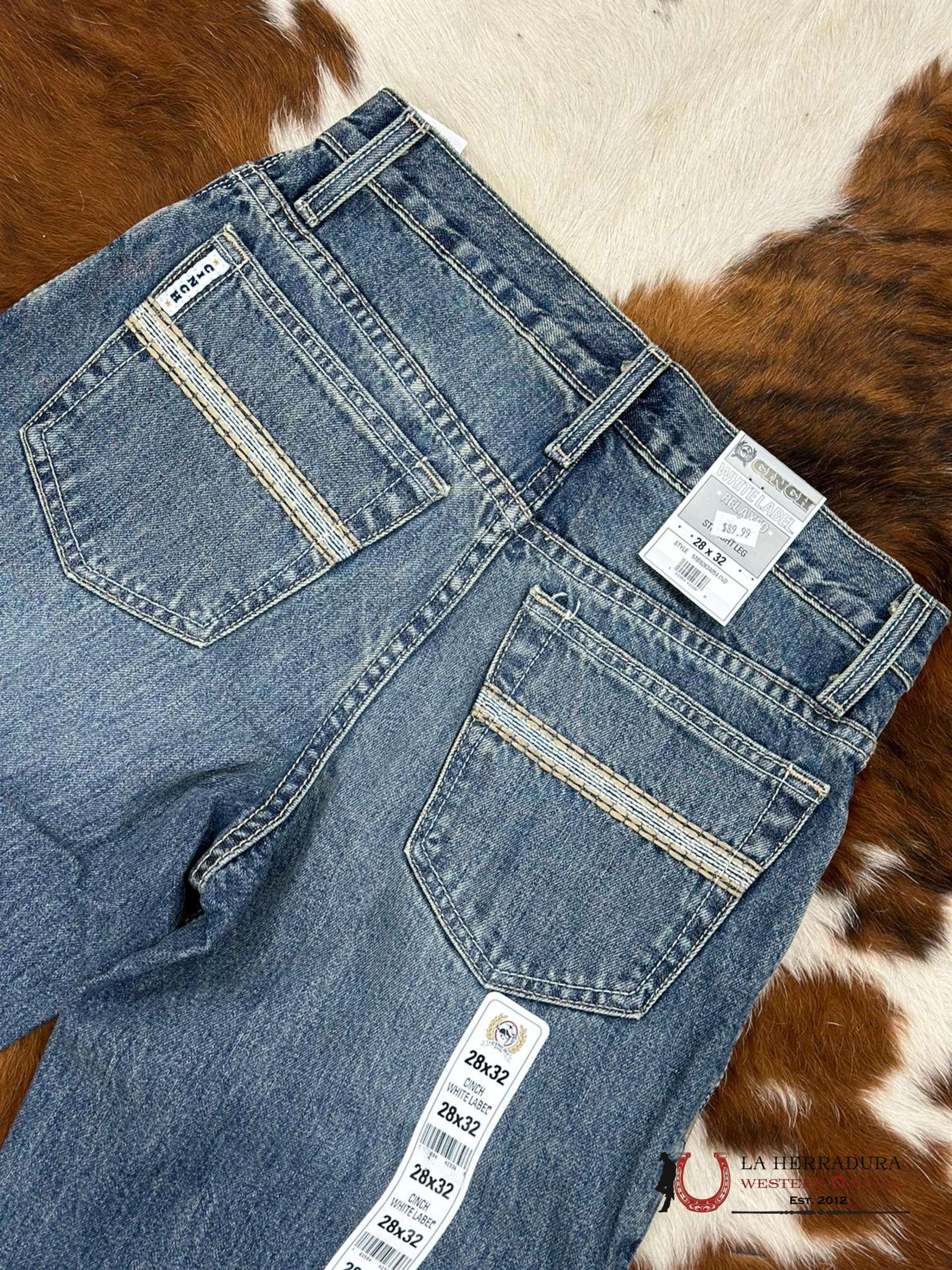 Cinch Jean White Label Relaxed Straight Leg Dark Stone Blue Wash Ropa Hombres