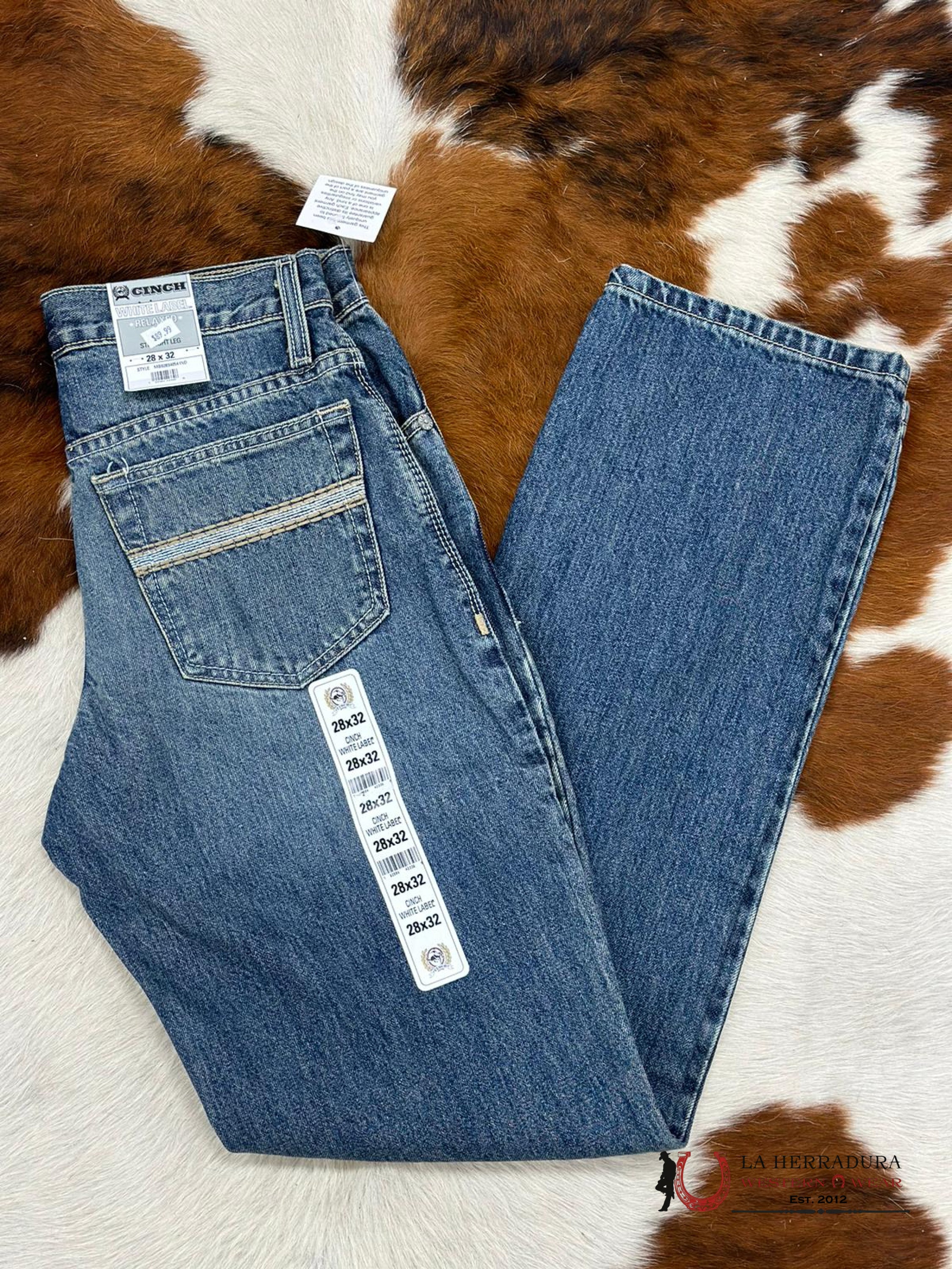 Cinch Jean White Label Relaxed Straight Leg Dark Stone Blue Wash Ropa Hombres