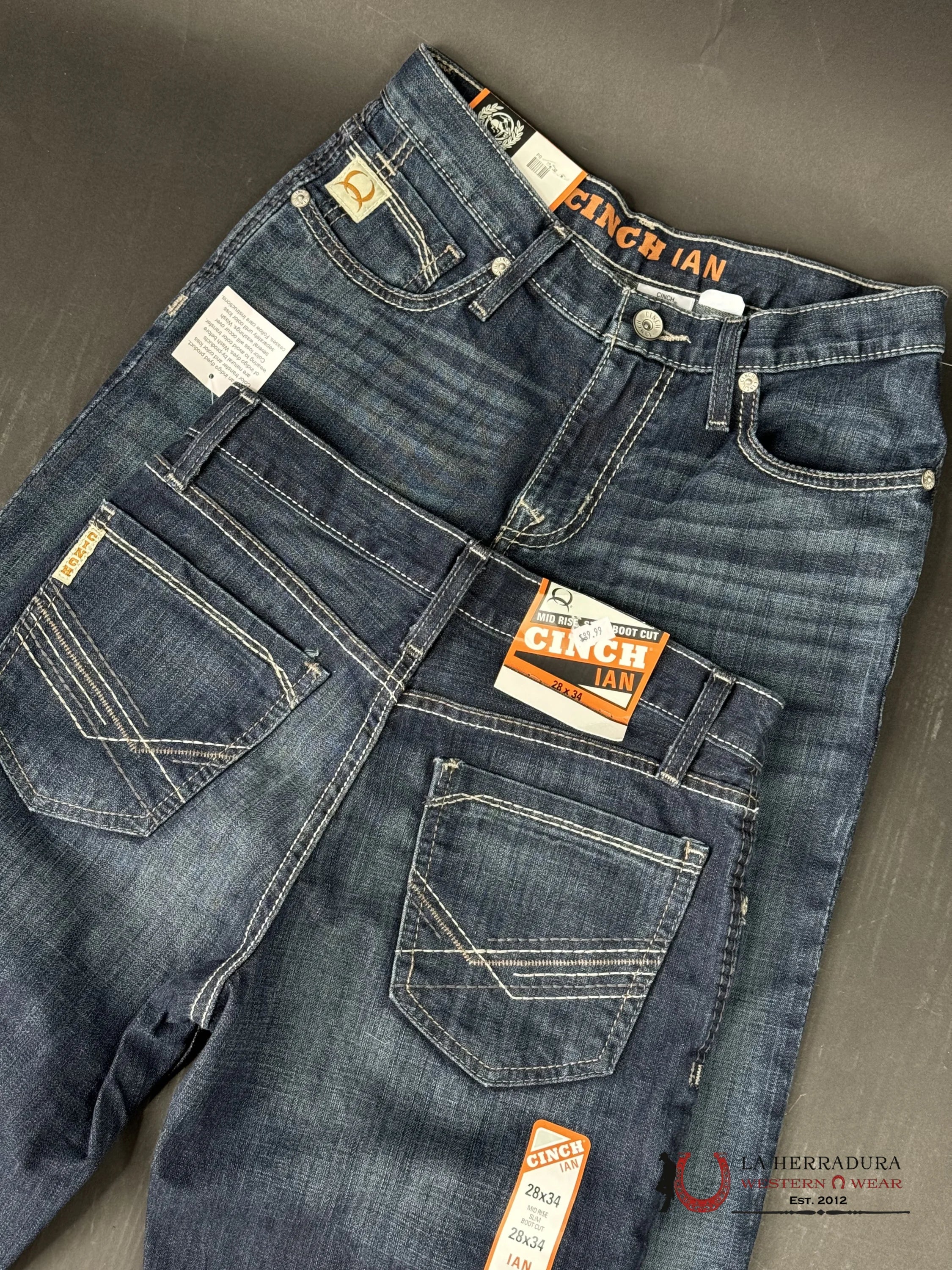 Cinch Jeans Ian Mid Rise Slim Boot Cut Dark Blue Ropa Hombres