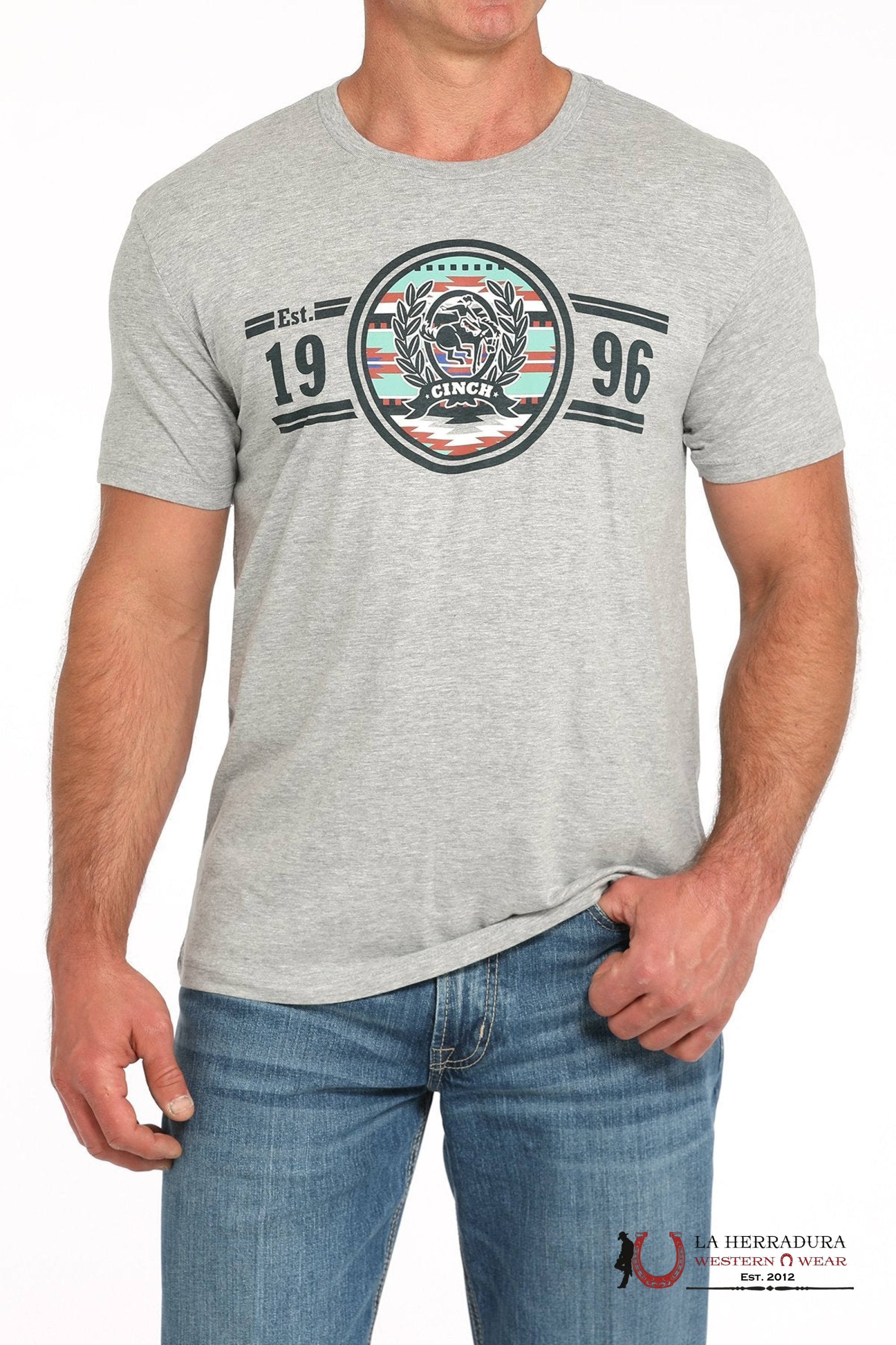 Cinch Men’s 1996 T-Shirt Grey ROPA HOMBRES
