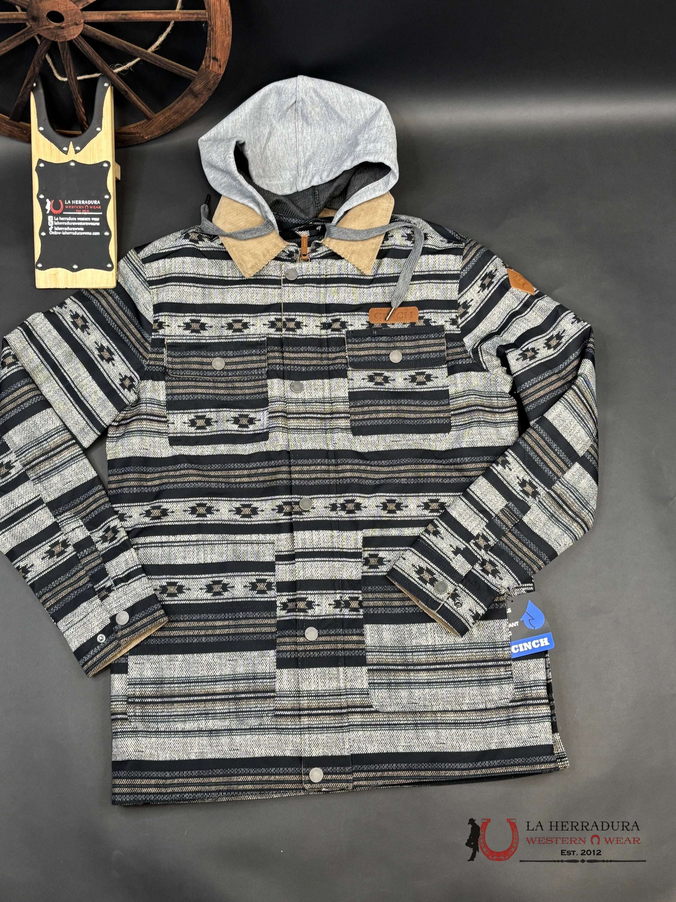 Cinch Mens Barn Coat Black/Grey Ropa Hombres
