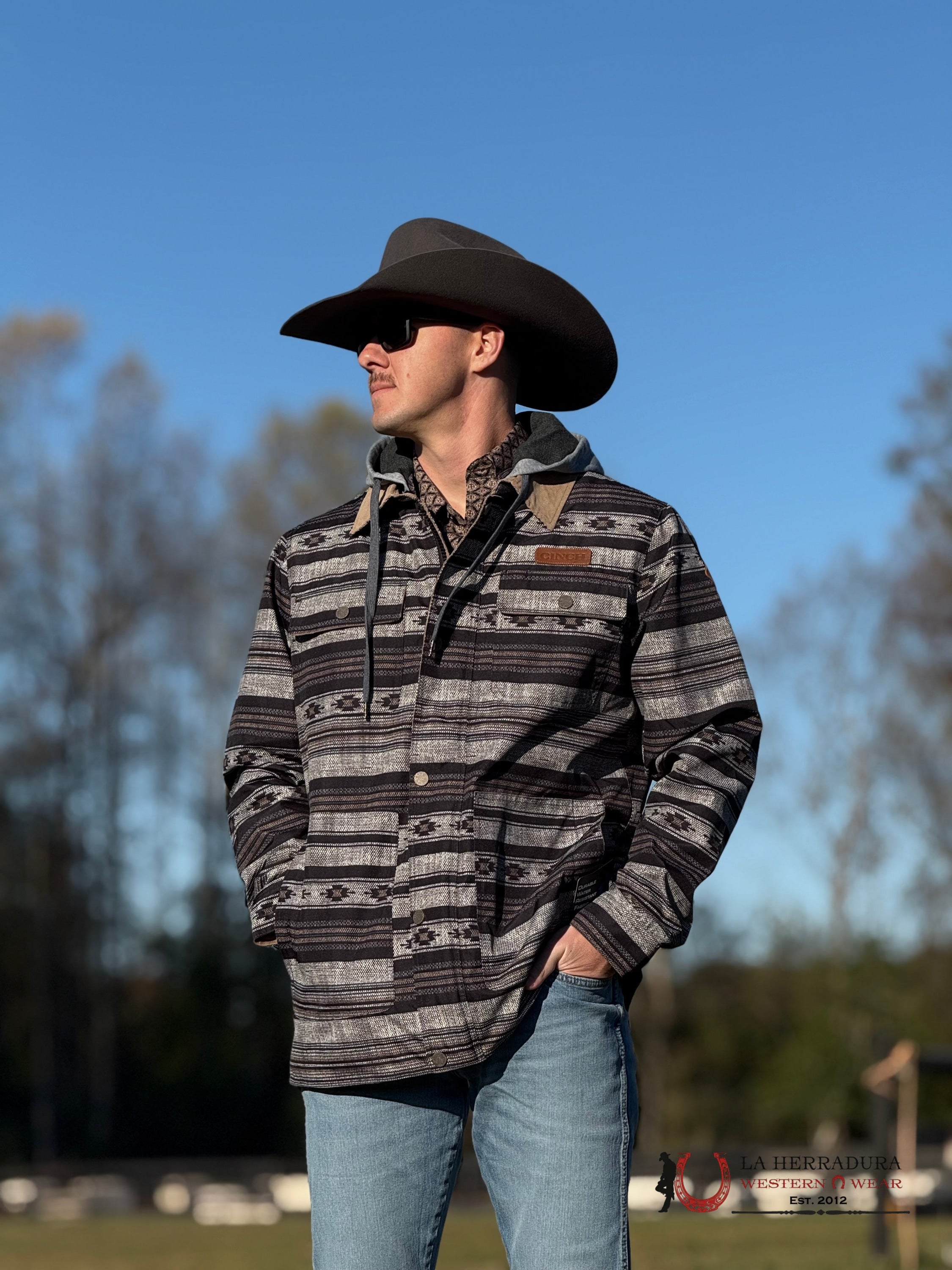 Cinch Mens Barn Coat Black/Grey Ropa Hombres