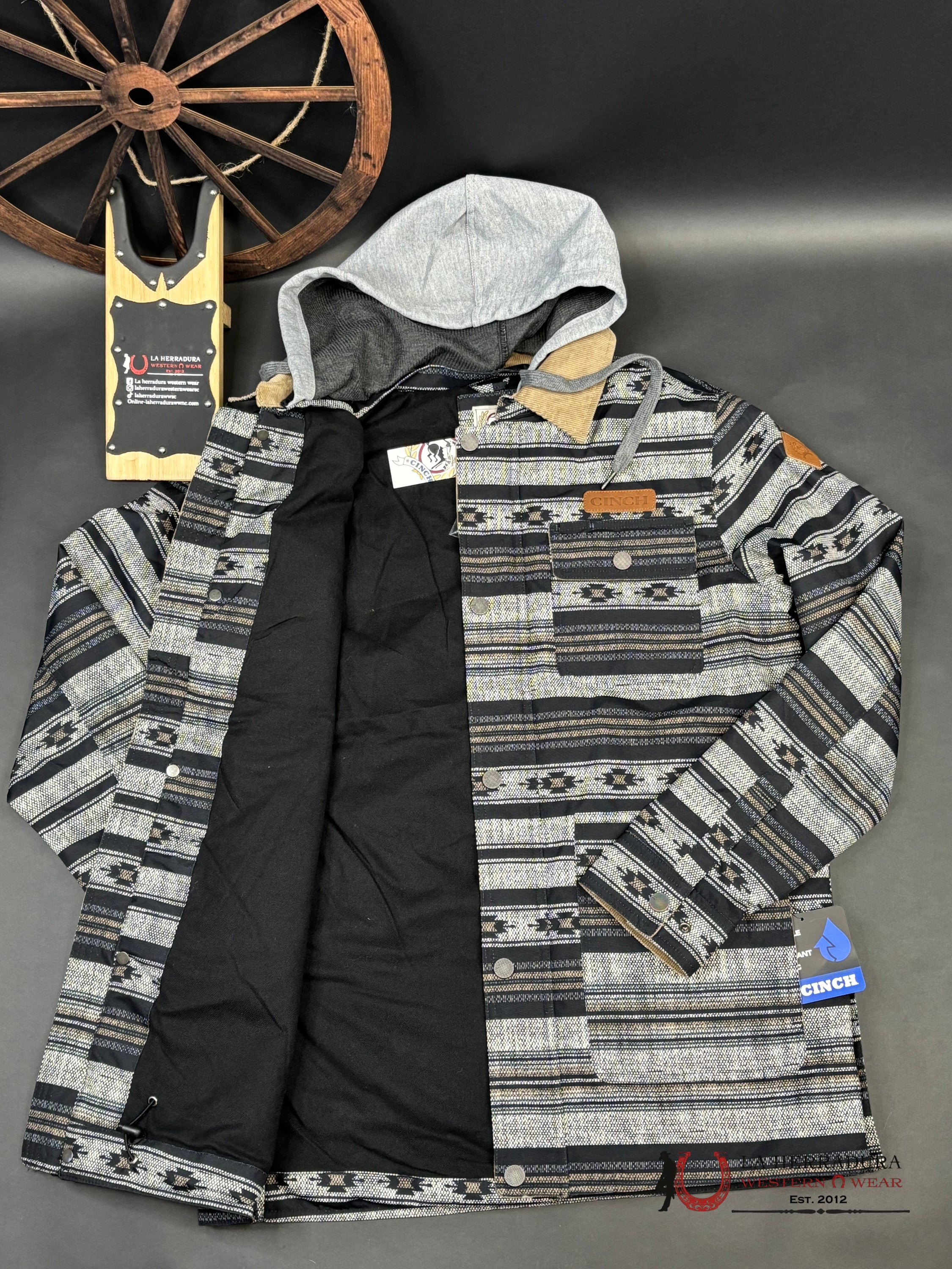 Cinch Mens Barn Coat Black/Grey Ropa Hombres