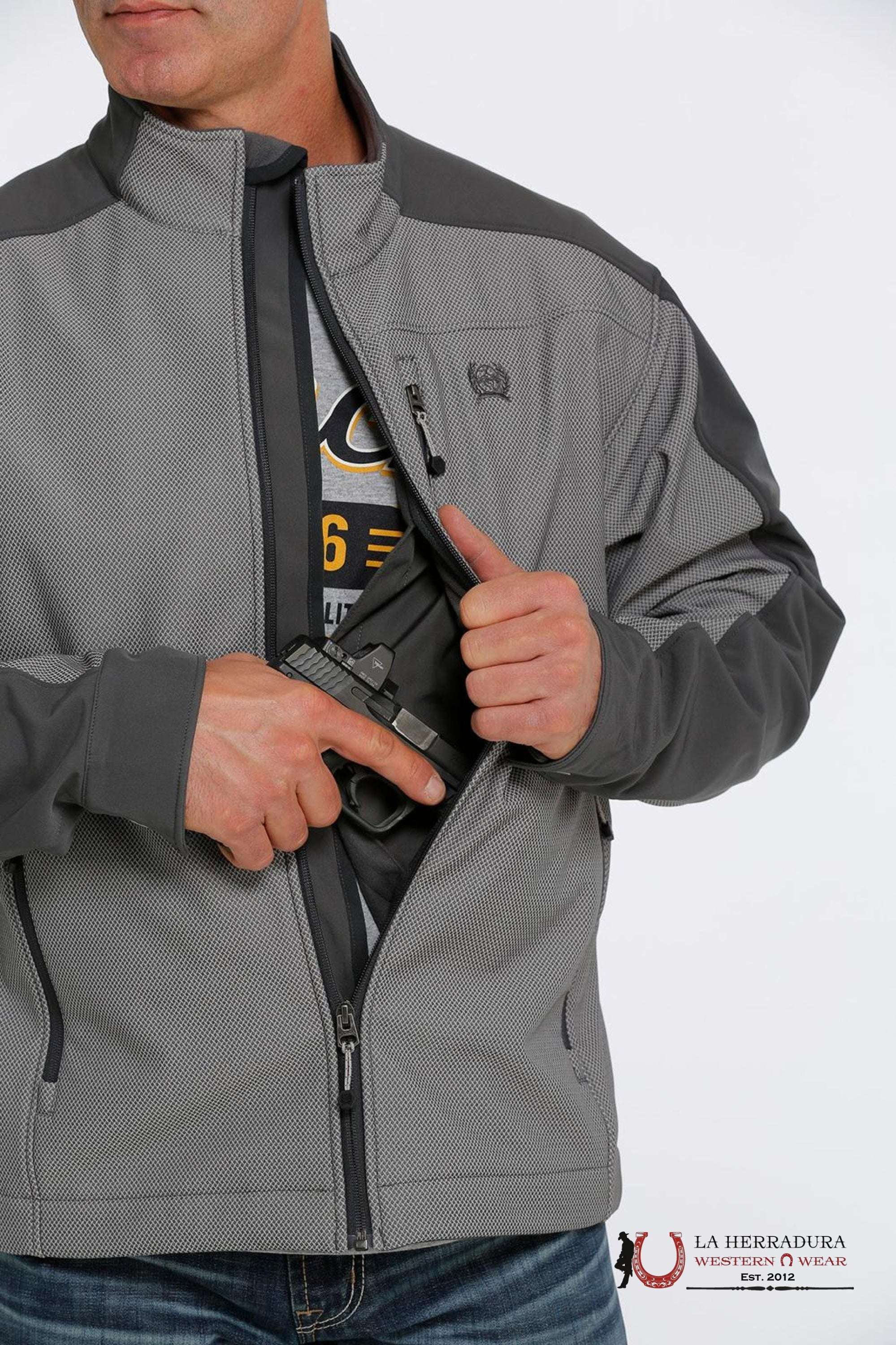 Cinch Mens Bonded Concealed Carry Jacket- Grey 5001 Ropa Hombres