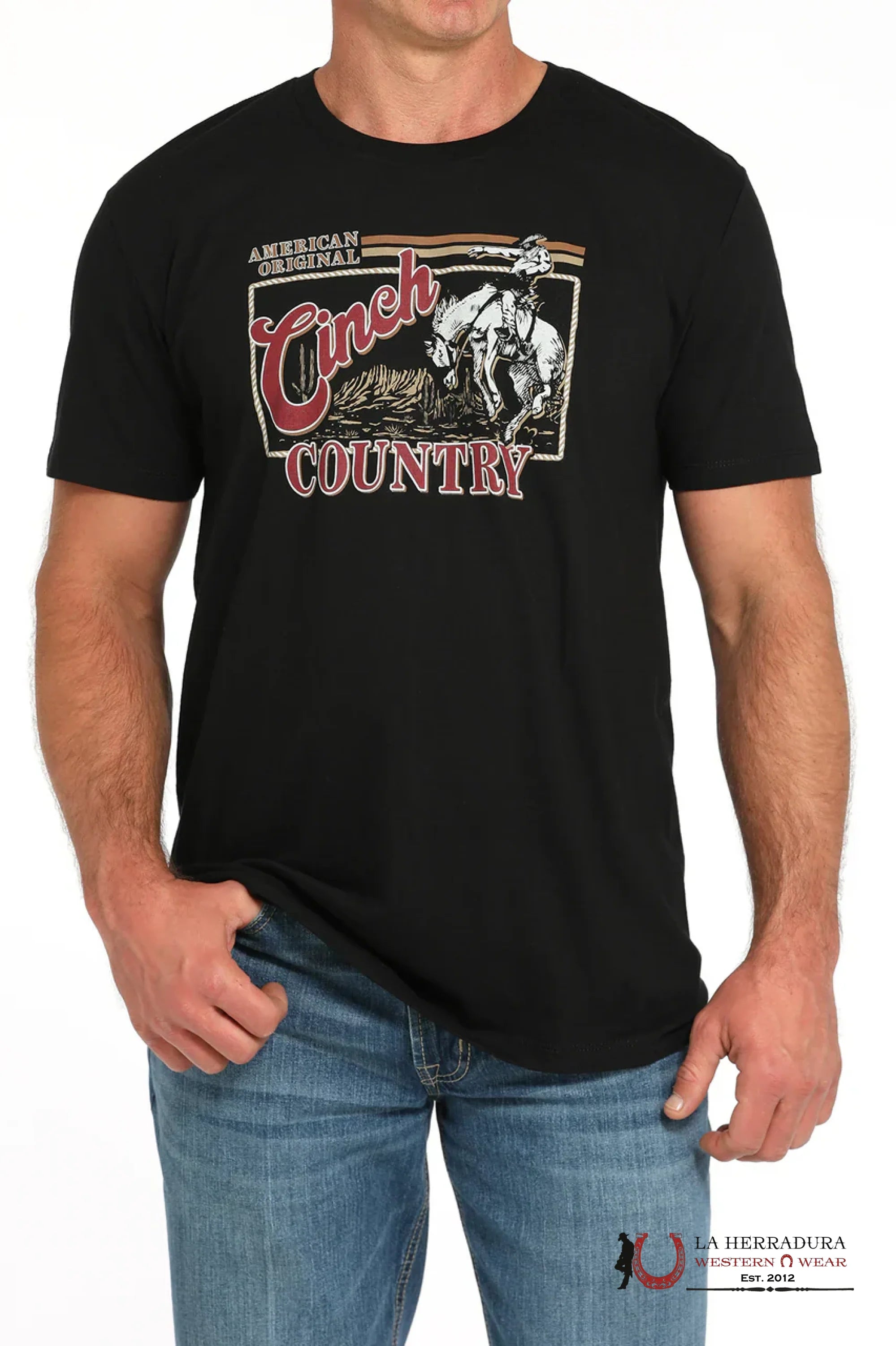 Cinch Men’s “Cinch Country” T-Shirt Black MTT1690687 ROPA HOMBRES