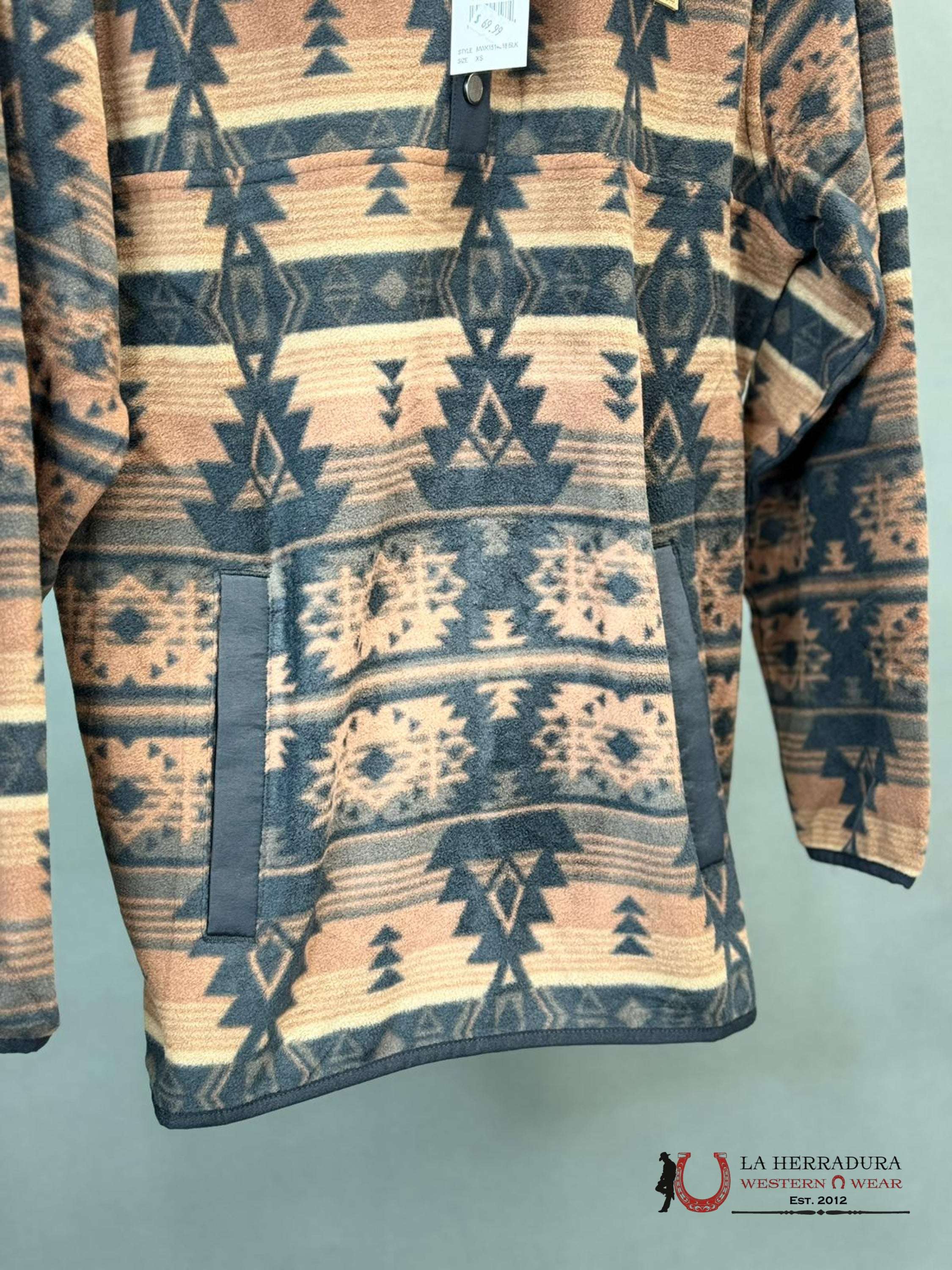 Cinch Mens Light Brown Black Aztec Pull Over Ropa Hombres