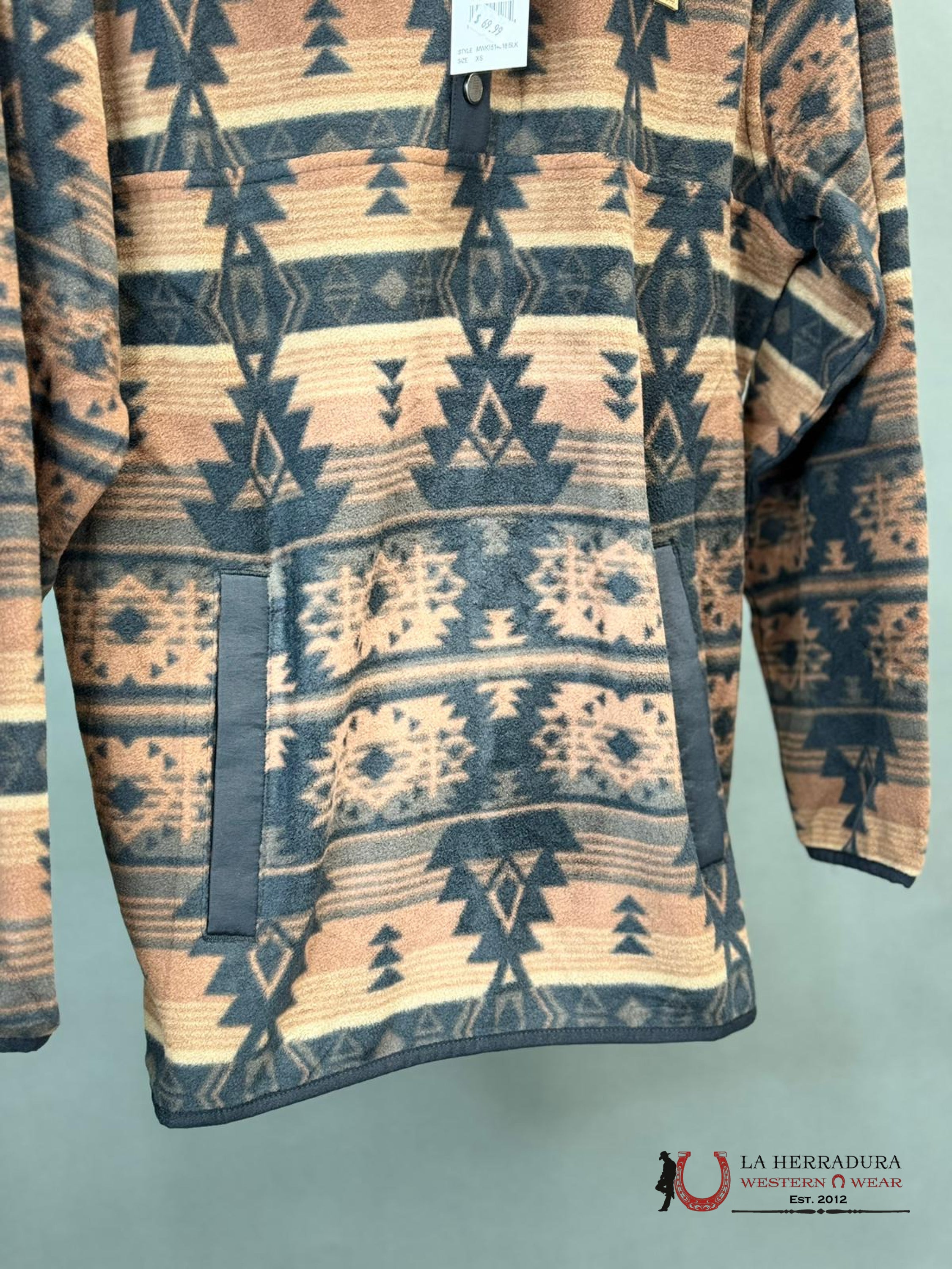 Cinch Mens Light Brown Black Aztec Pull Over Ropa Hombres