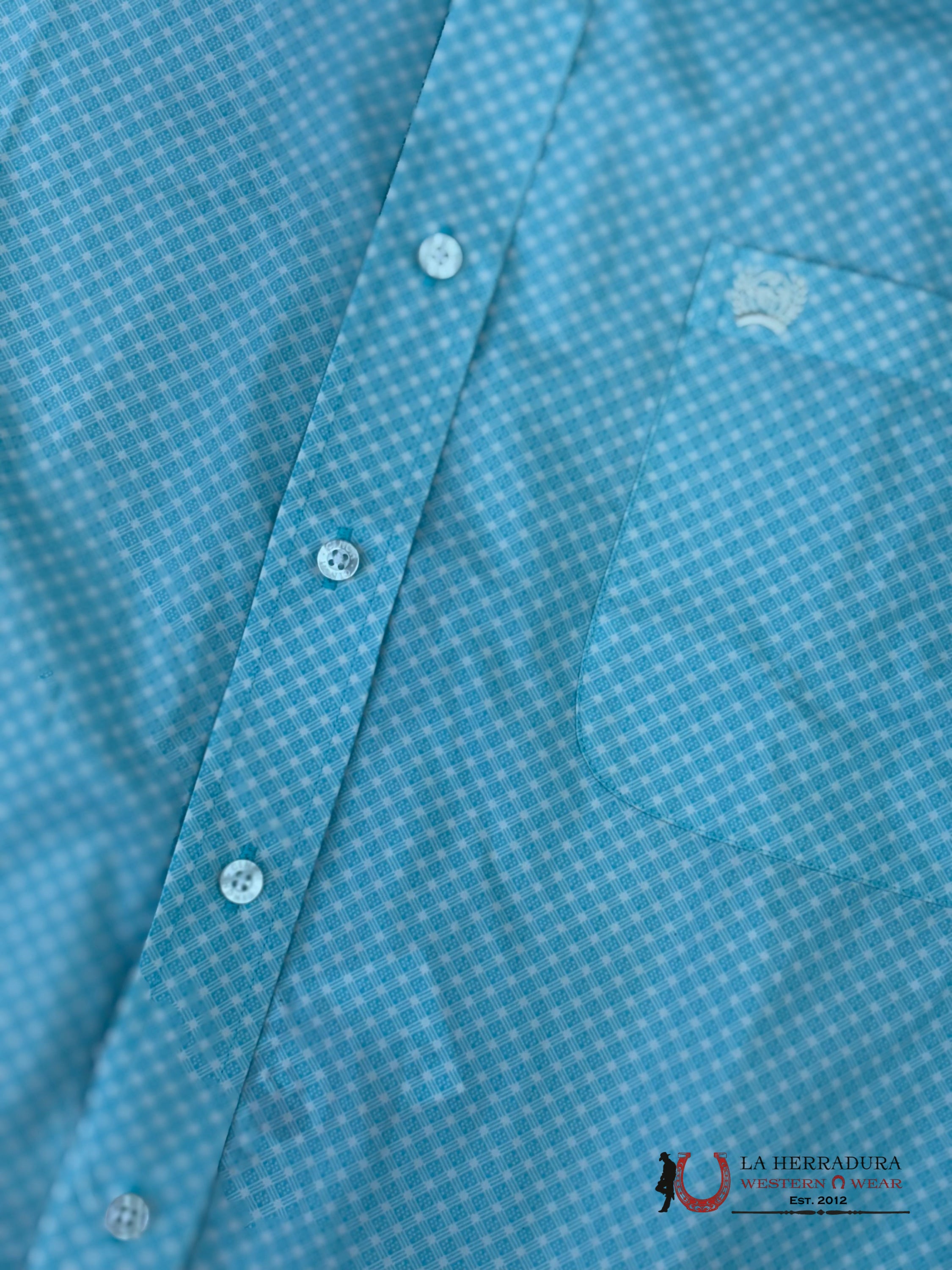 Cinch Men’s Light Turquoise Long Sleeve Shirt - 5905 ROPA HOMBRES