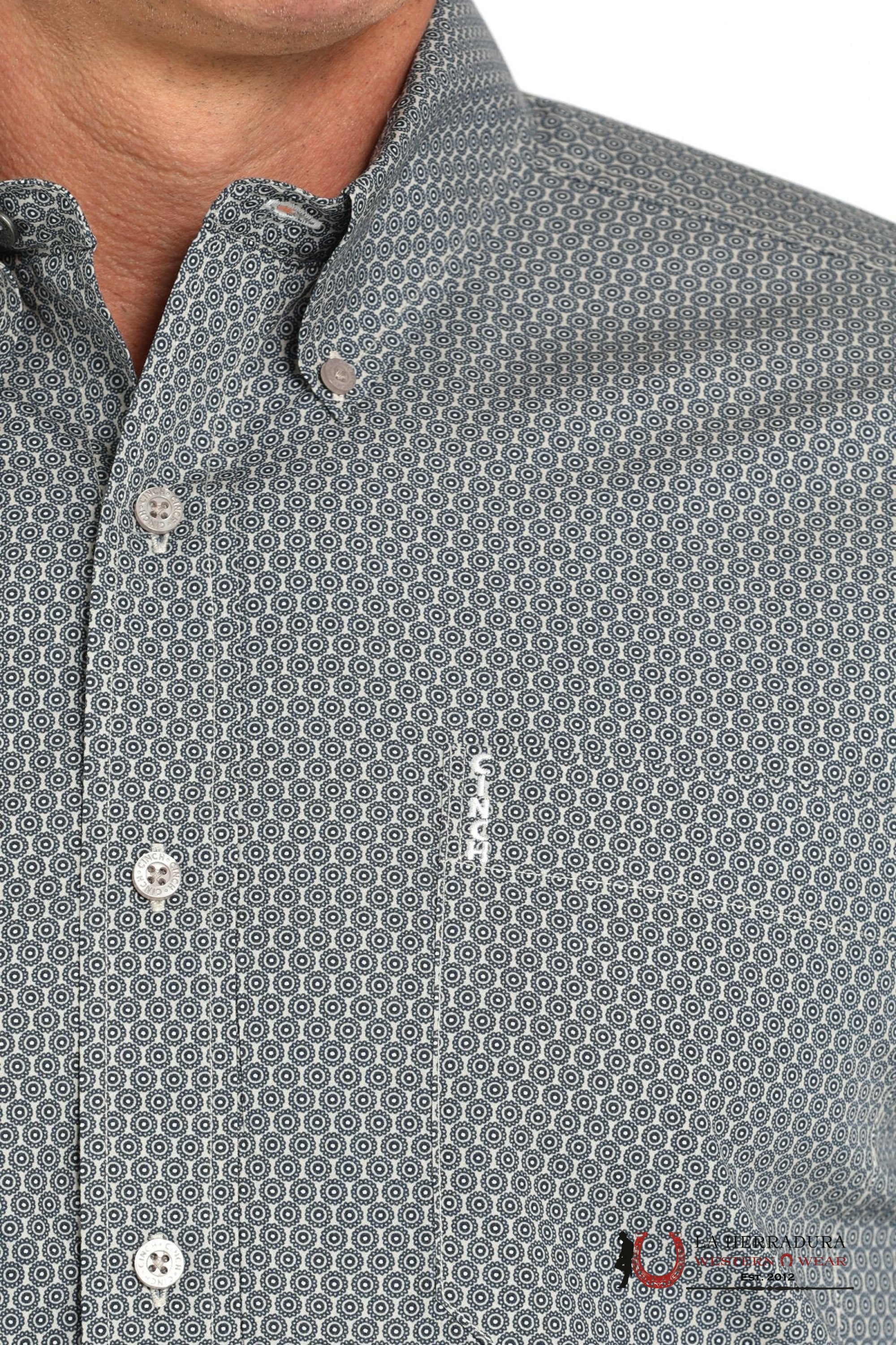 CINCH MEN’S MODERN FIT GEOMETRIC PRINT BUTTON-DOWN WESTERN SHIRT -GRAY - MTW1347133 ROPA HOMBRES