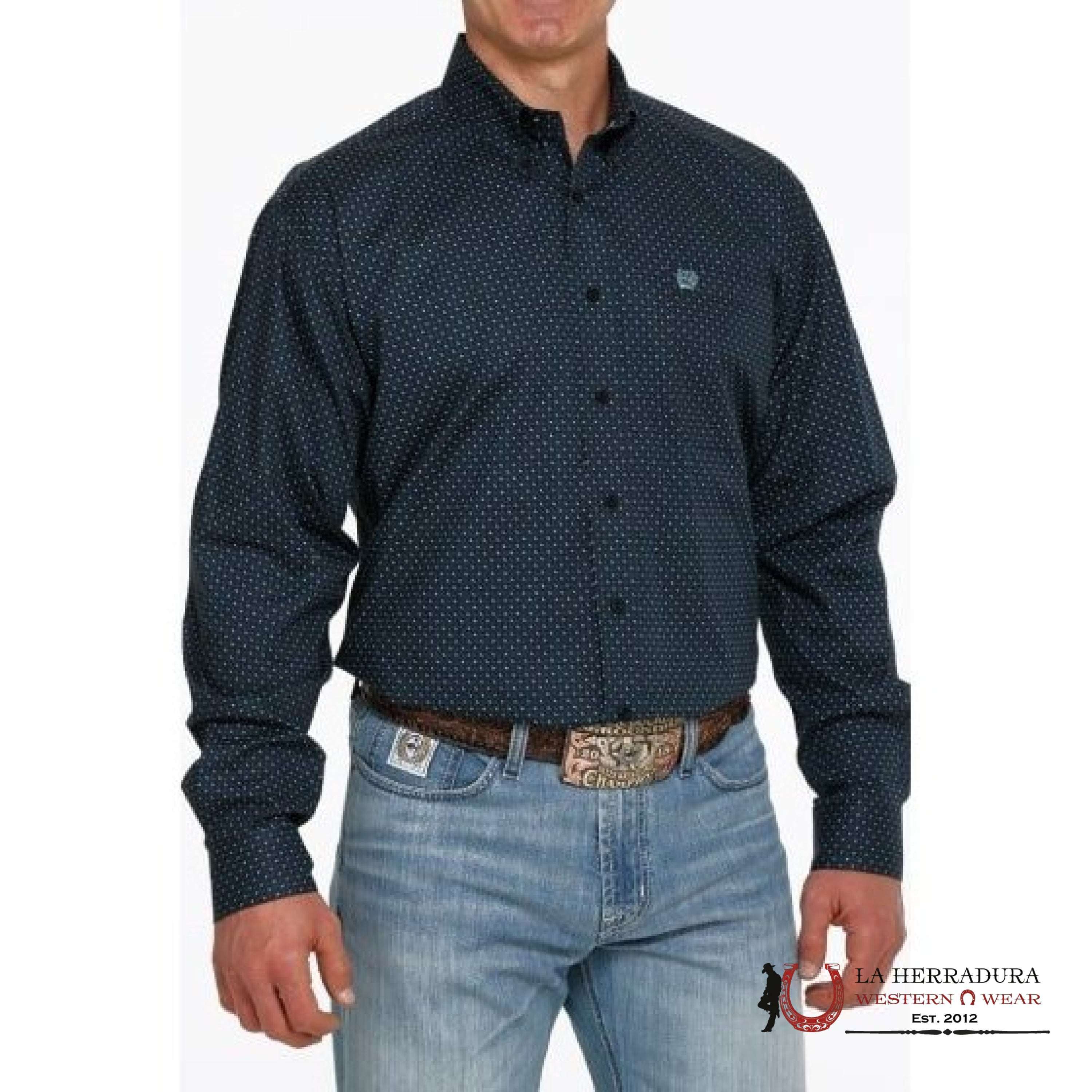 CINCH MEN’S MODERN FIT GEOMETRIC PRINT BUTTON-DOWN WESTERN SHIRT - NAVY MTW1105415 ROPA HOMBRES