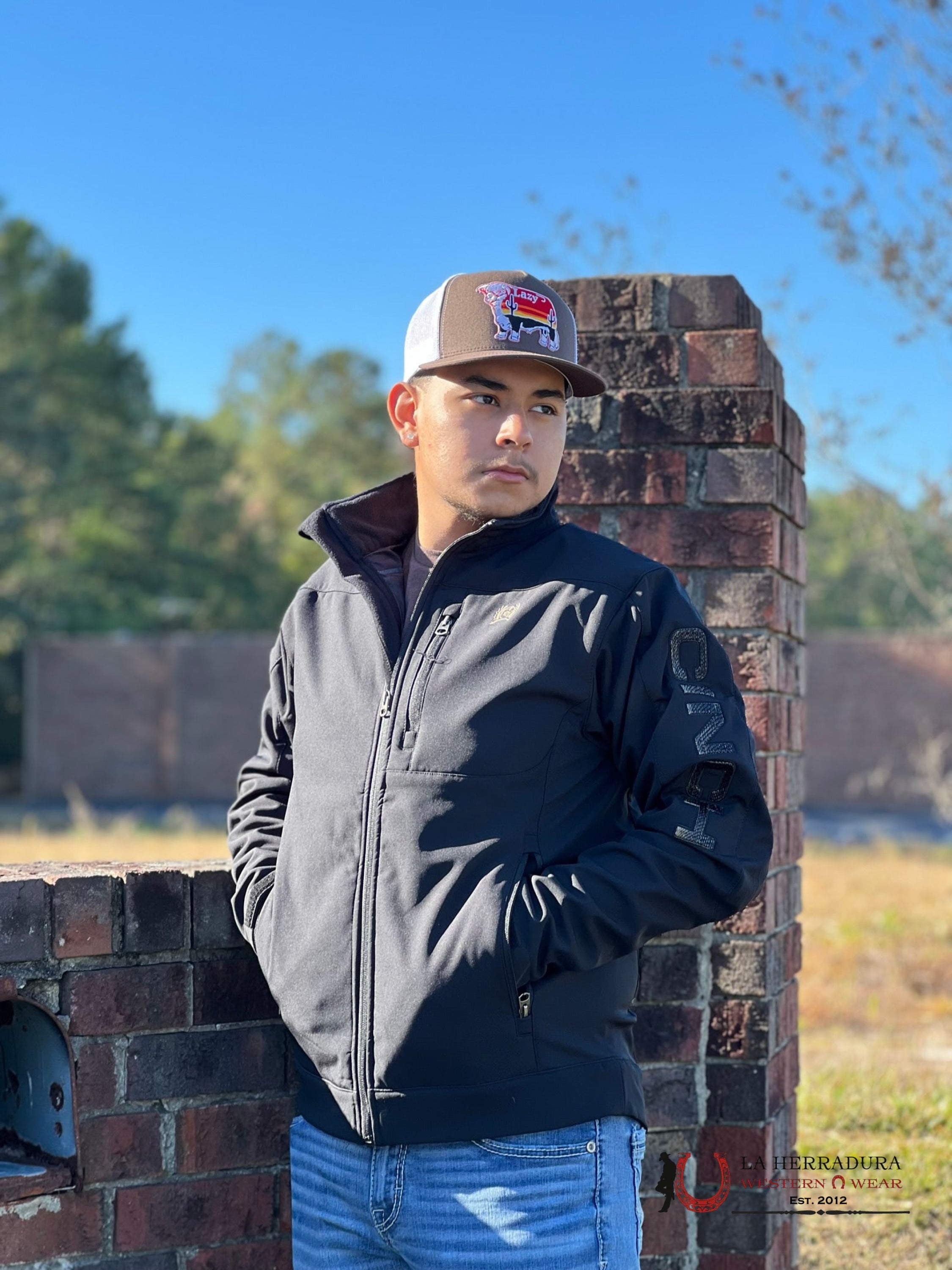 Cinch Mens Southwestern Bonded Jacket Black Logo Ropa Hombres