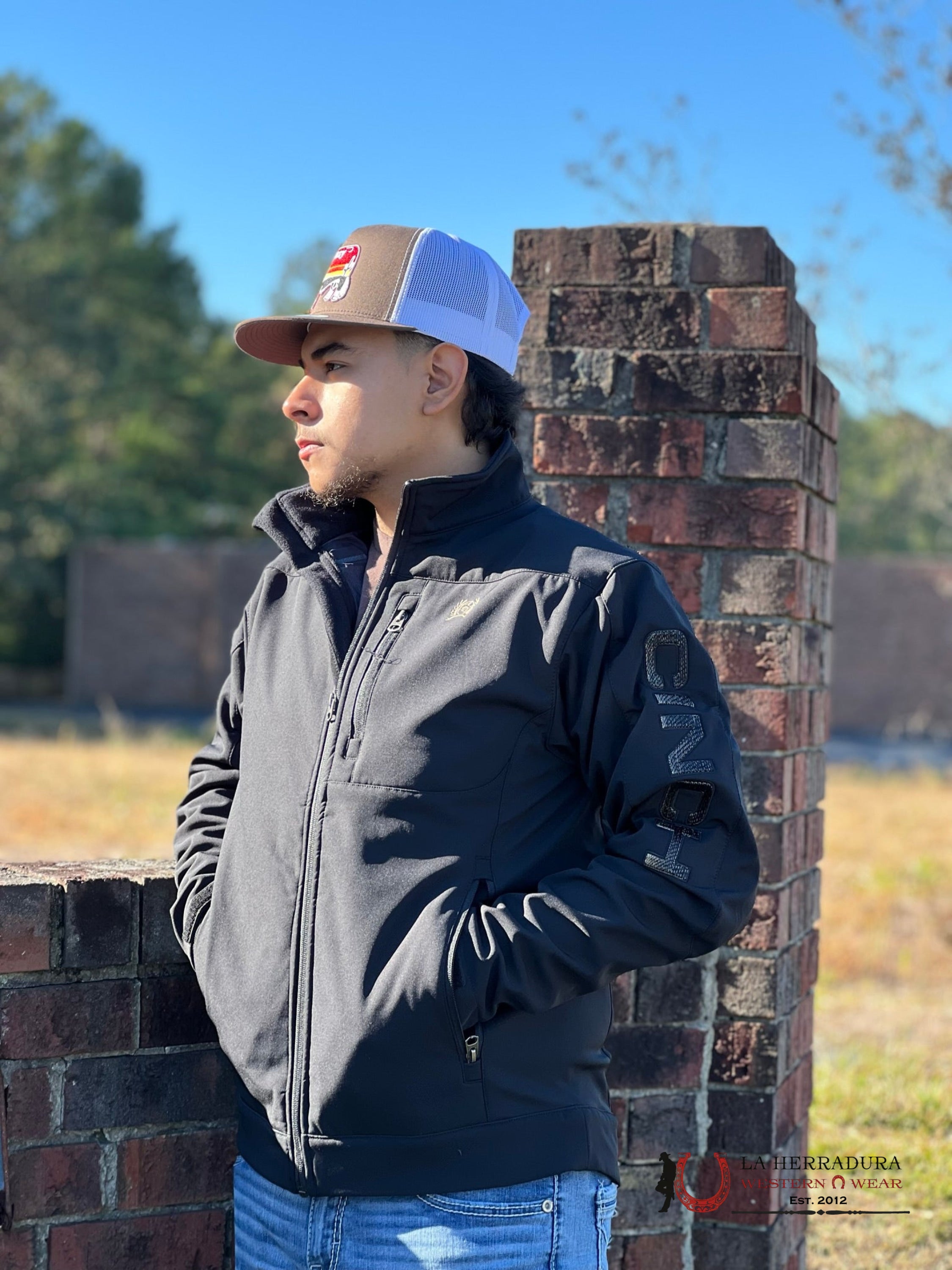 Cinch Mens Southwestern Bonded Jacket Black Logo Ropa Hombres