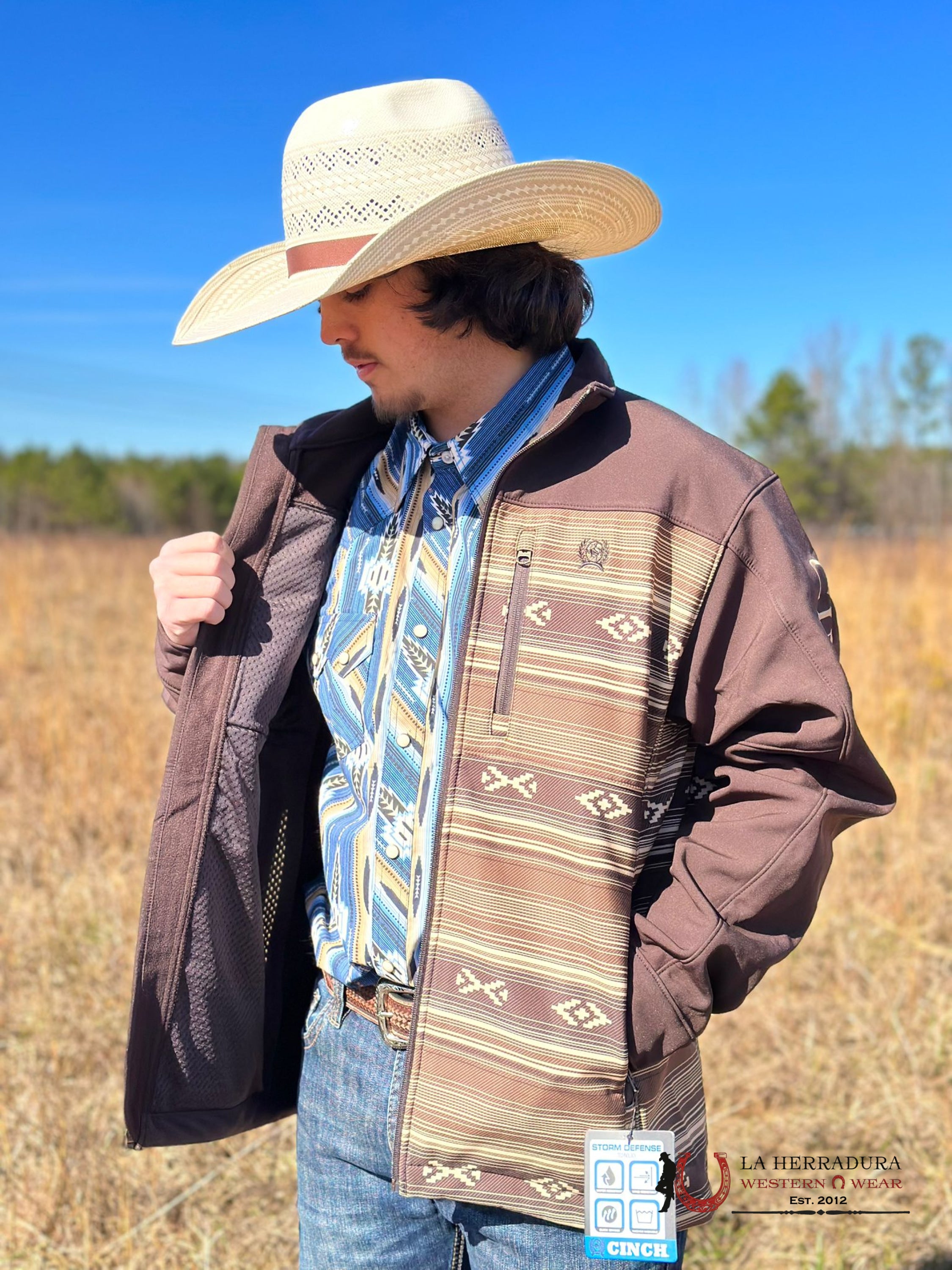 Cinch Mens Southwestern Bonded Jacket Brown Ropa Hombres