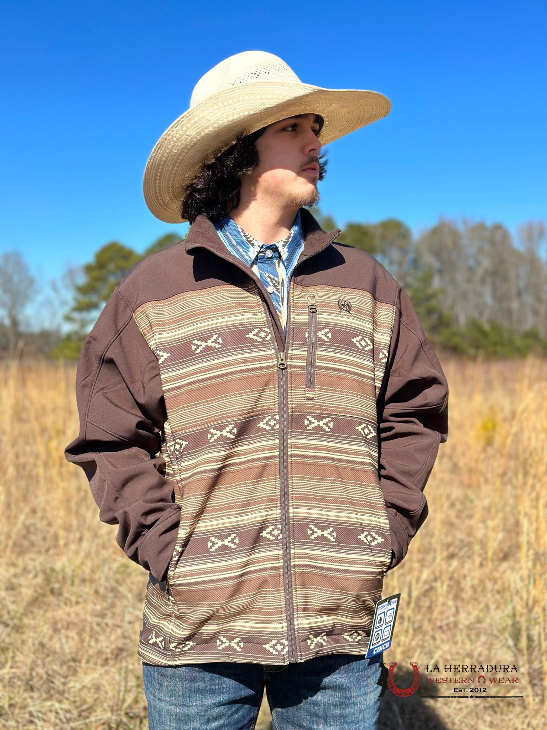 Cinch Mens Southwestern Bonded Jacket Brown Ropa Hombres