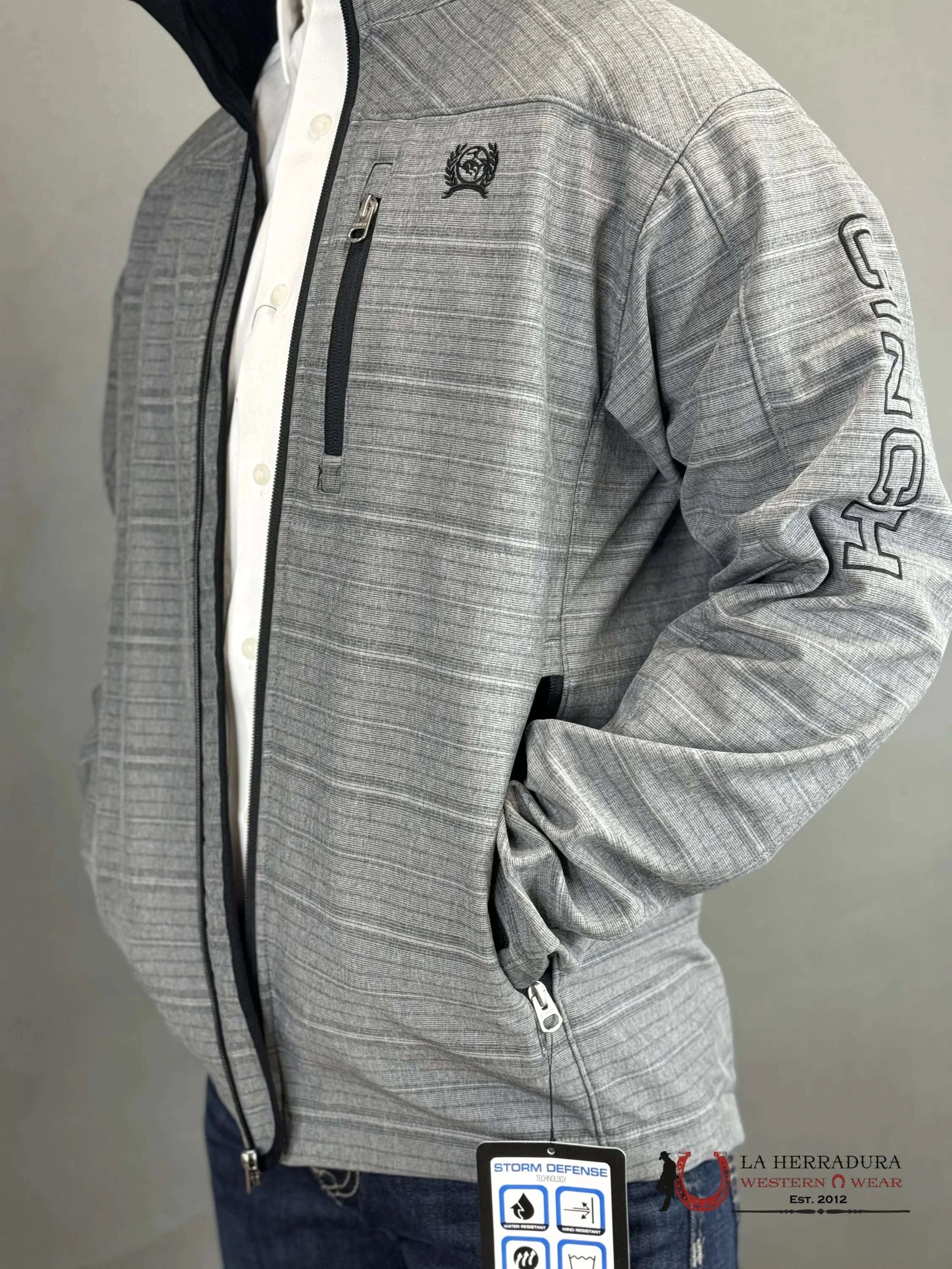 Cinch Mens Southwestern Bonded Jacket Grey / Black Ropa Hombres
