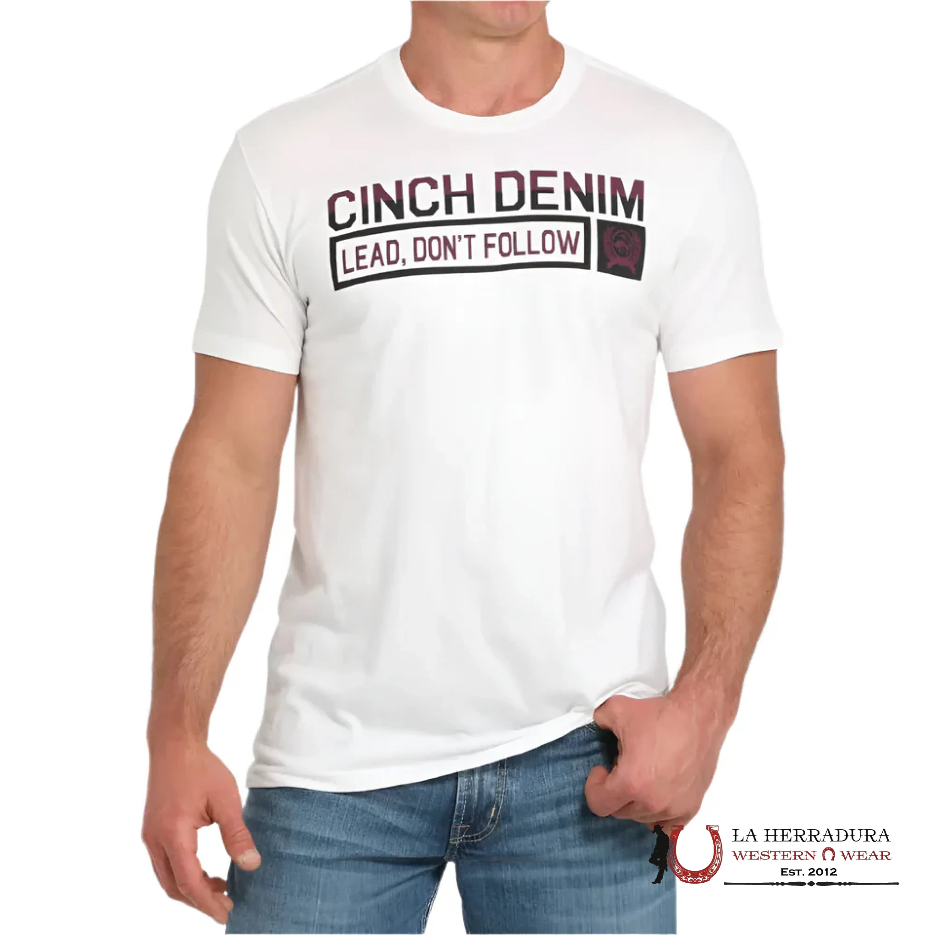 Cinch Men’s T-Shirt White MTT1690680 ROPA HOMBRES