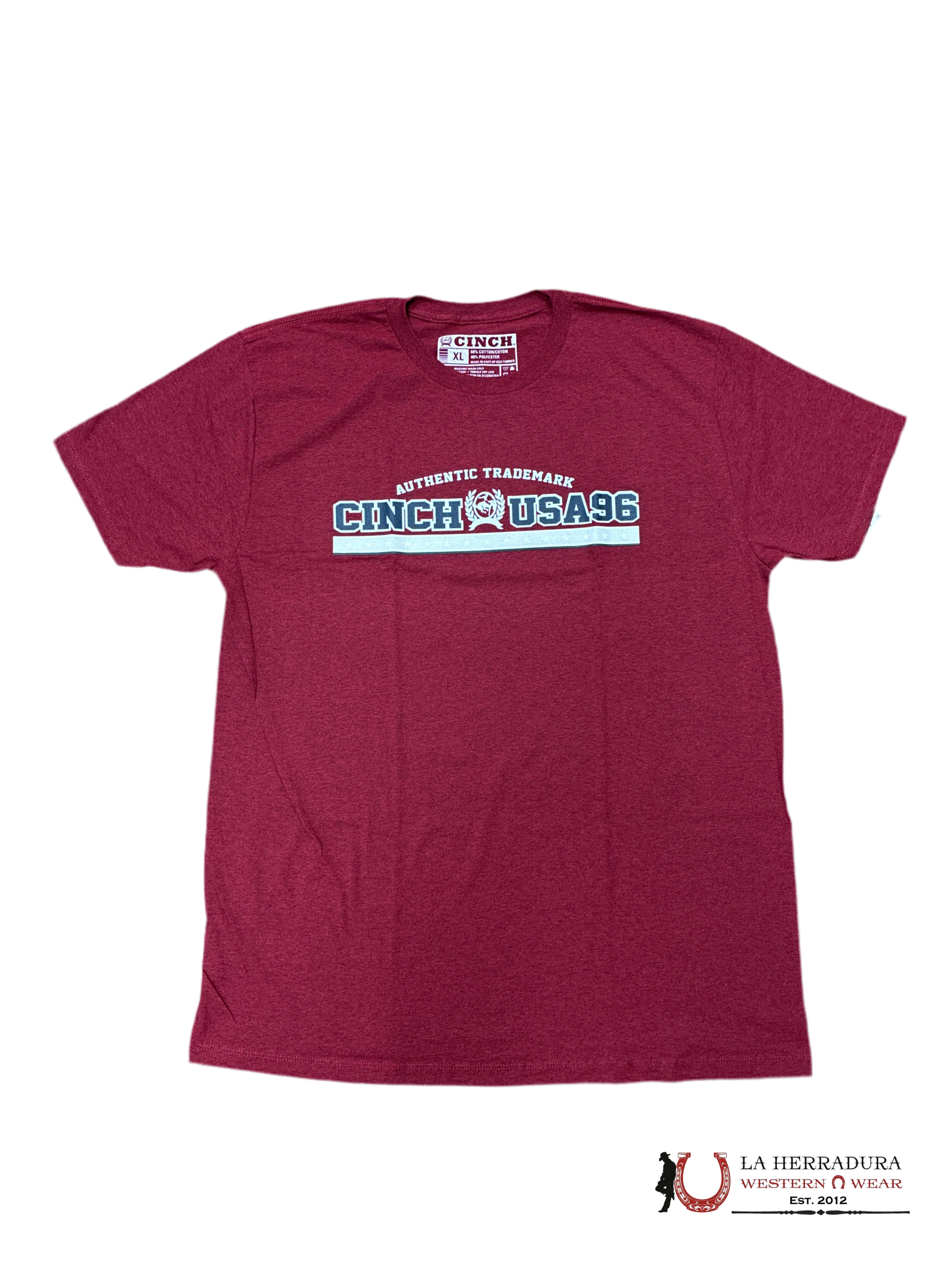 CINCH MENS TSHIRT -AUTHENTIC TRADEMARK RUST RED MTT1690586 ROPA HOMBRES