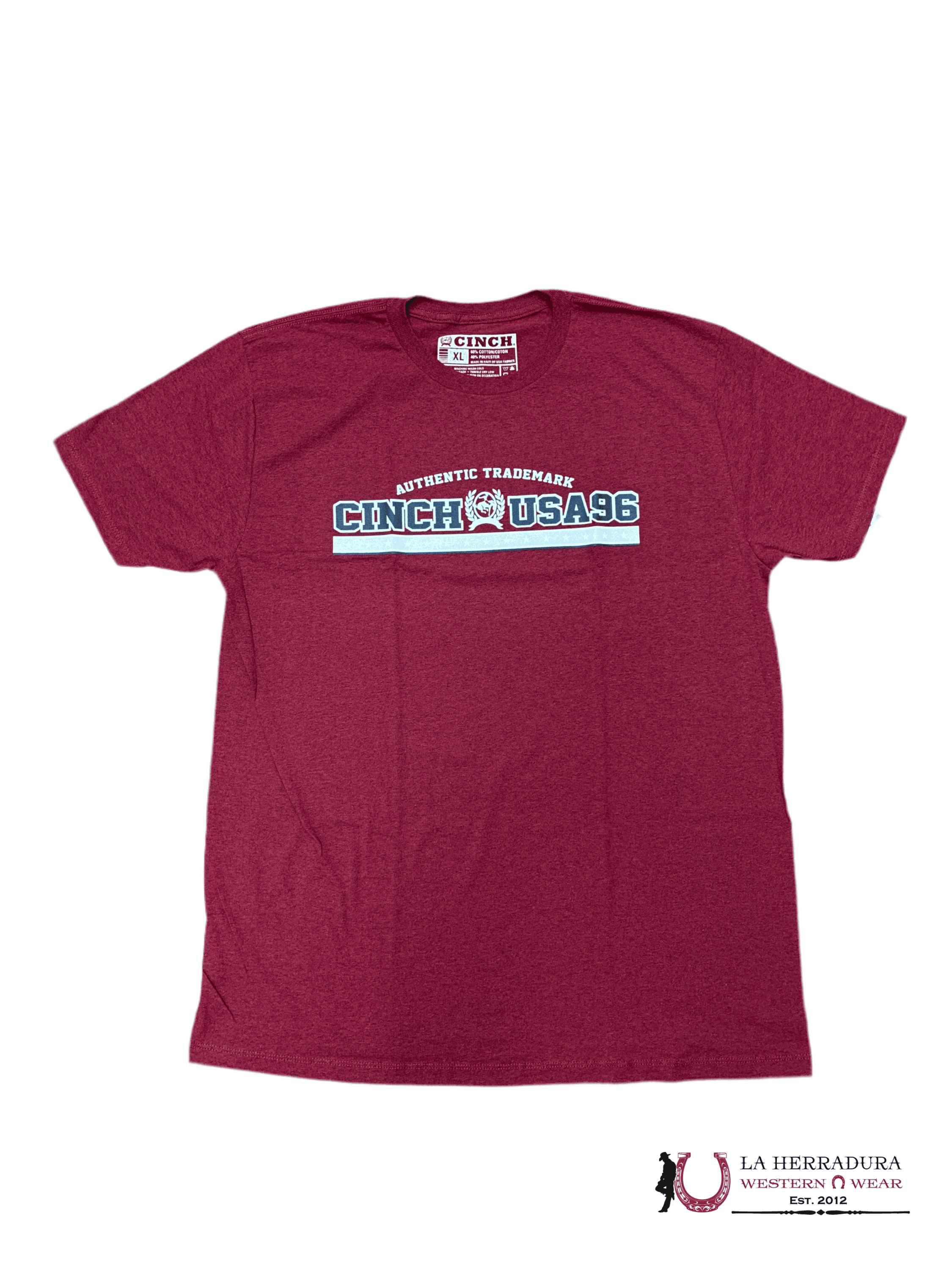 CINCH MENS TSHIRT -AUTHENTIC TRADEMARK RUST RED MTT1690586 ROPA HOMBRES