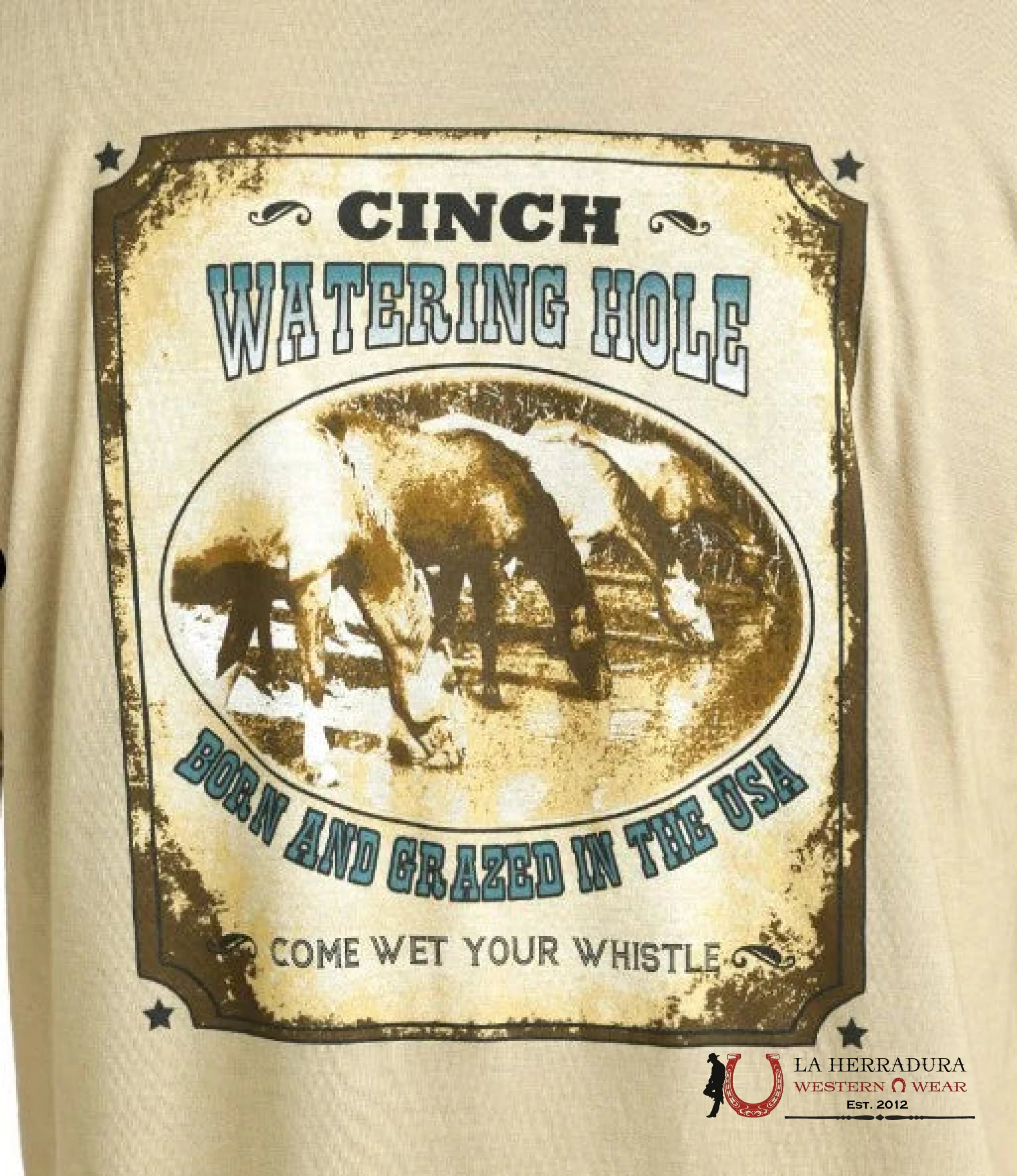CINCH MENS TSHIRT -GRAPHIC HORSE WATERING HOLE MTT1690625 ROPA HOMBRES