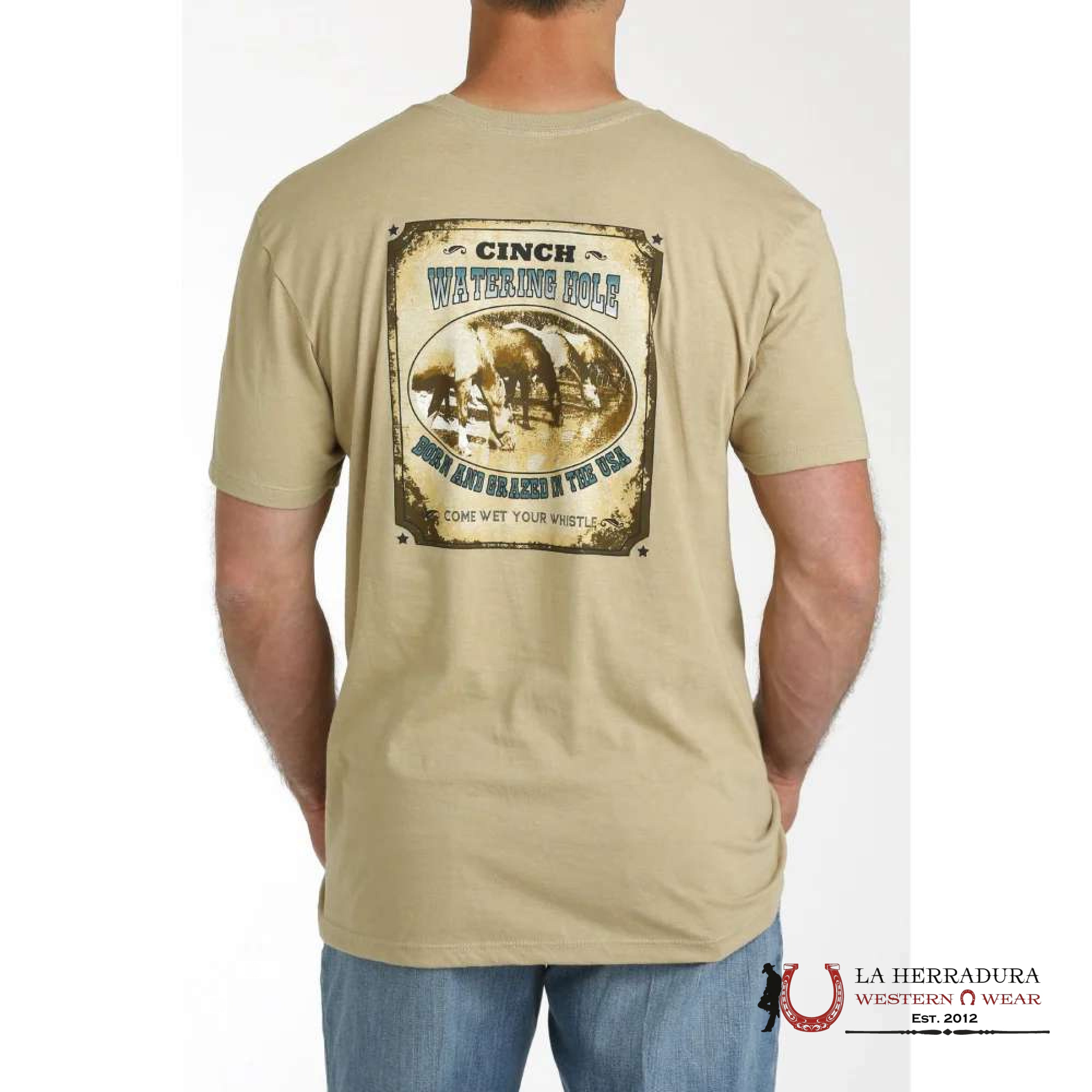 CINCH MENS TSHIRT -GRAPHIC HORSE WATERING HOLE MTT1690625 ROPA HOMBRES