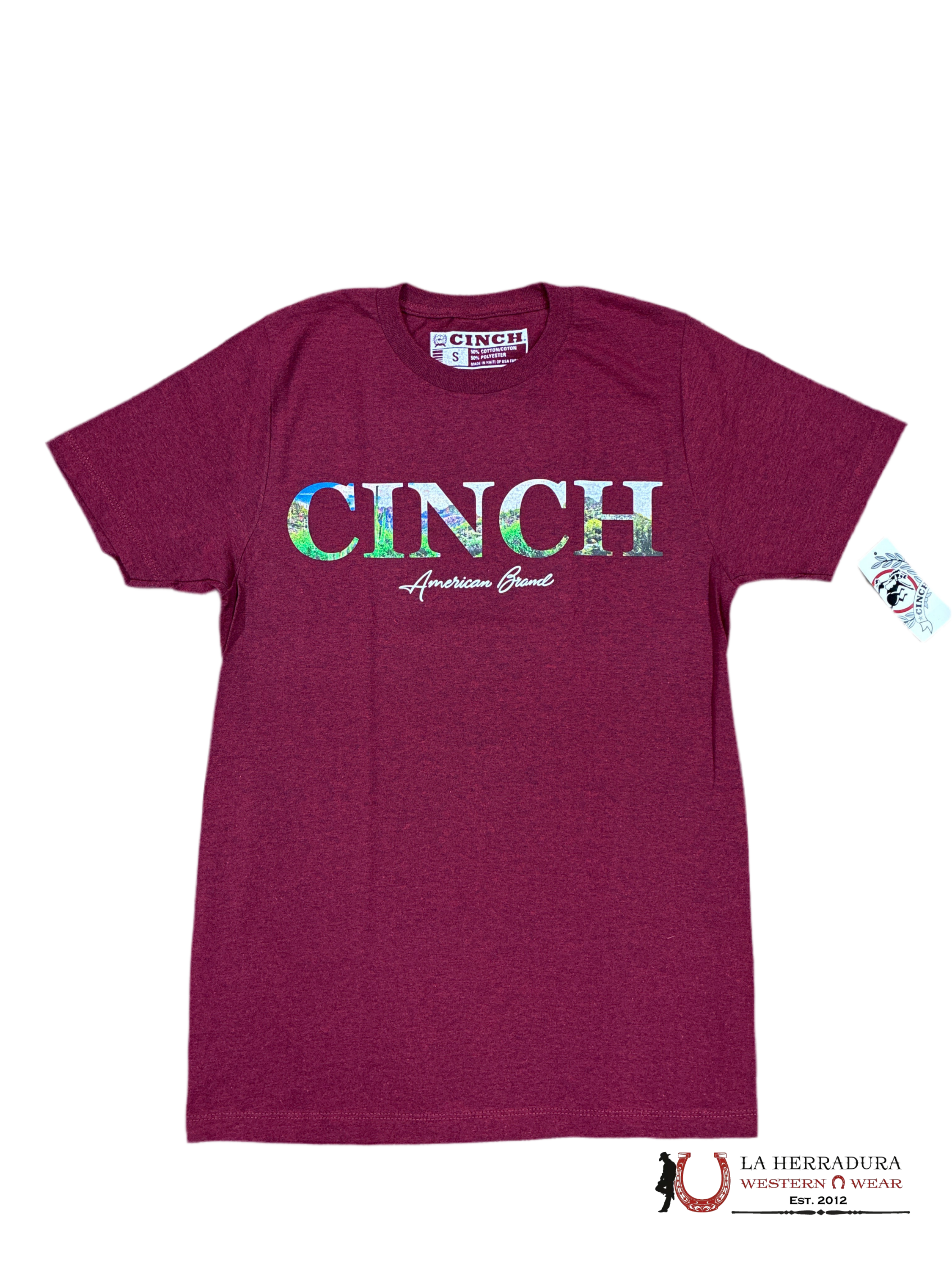 CINCH MENS TSHIRT -RED LANDSCAPE VIEW MTT1690483 ROPA HOMBRES